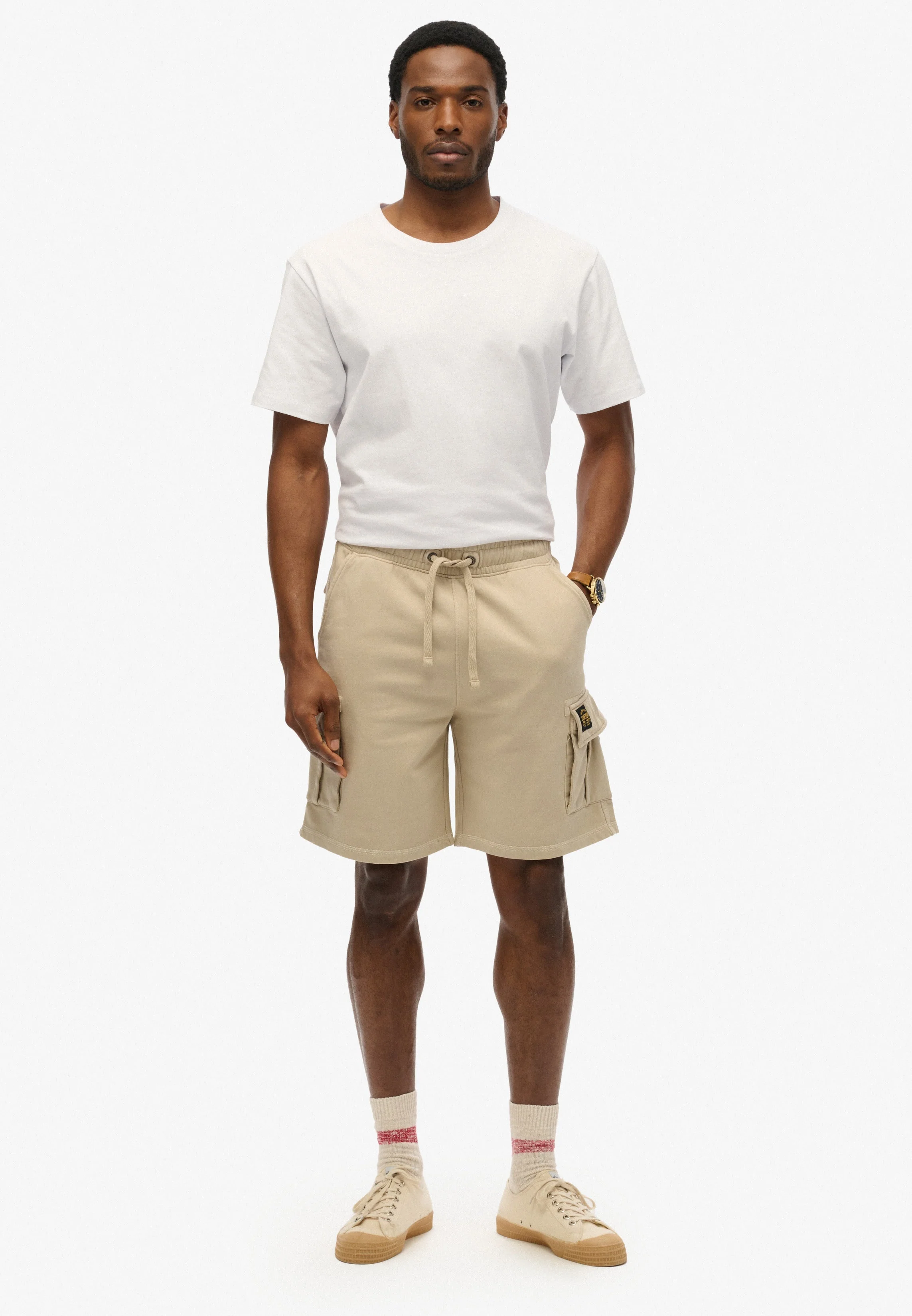 Contrast Stitch Cargo Shorts