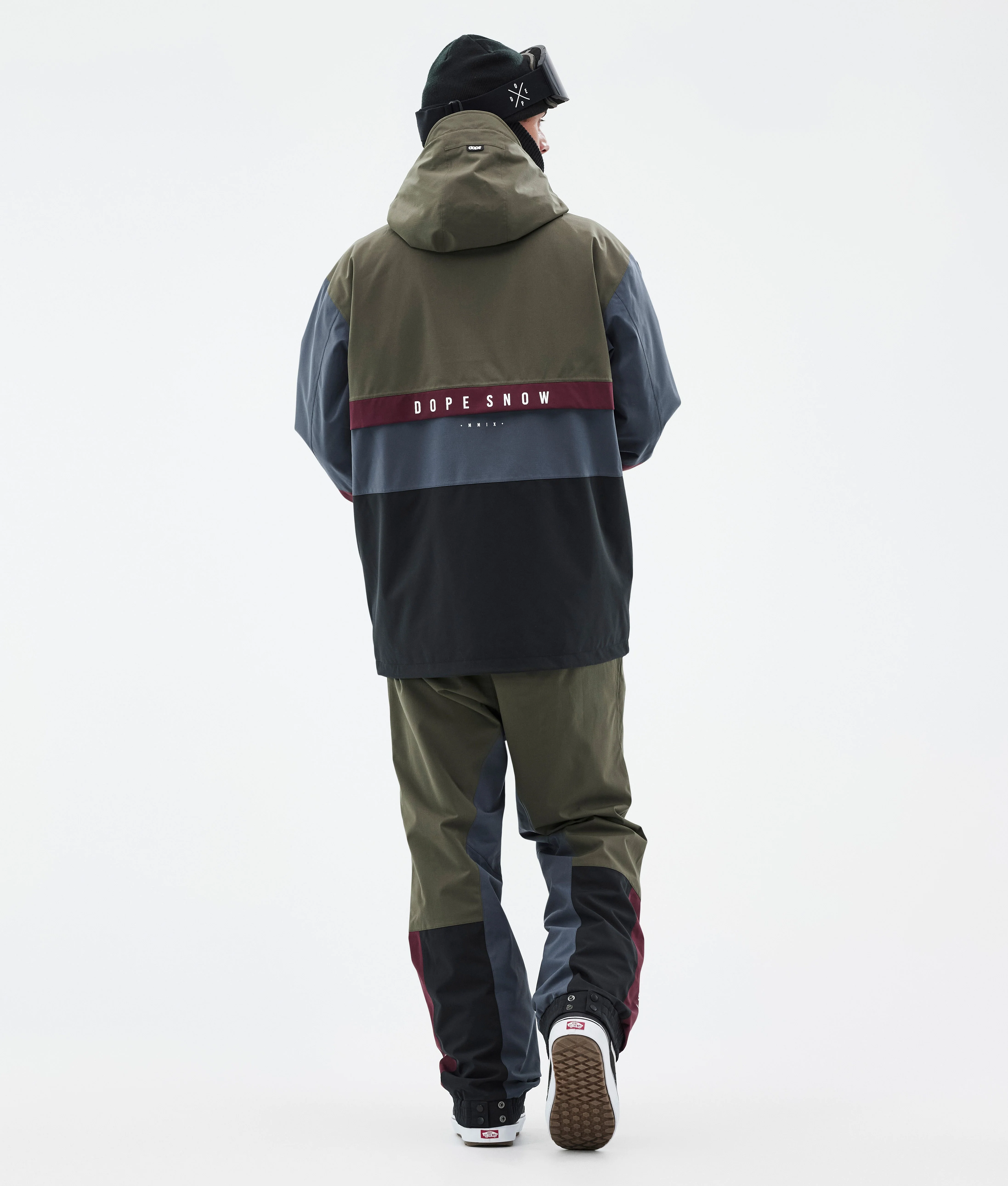 Snowboard Jacket Men Olive Green/Burgundy/Metal Blue/Black