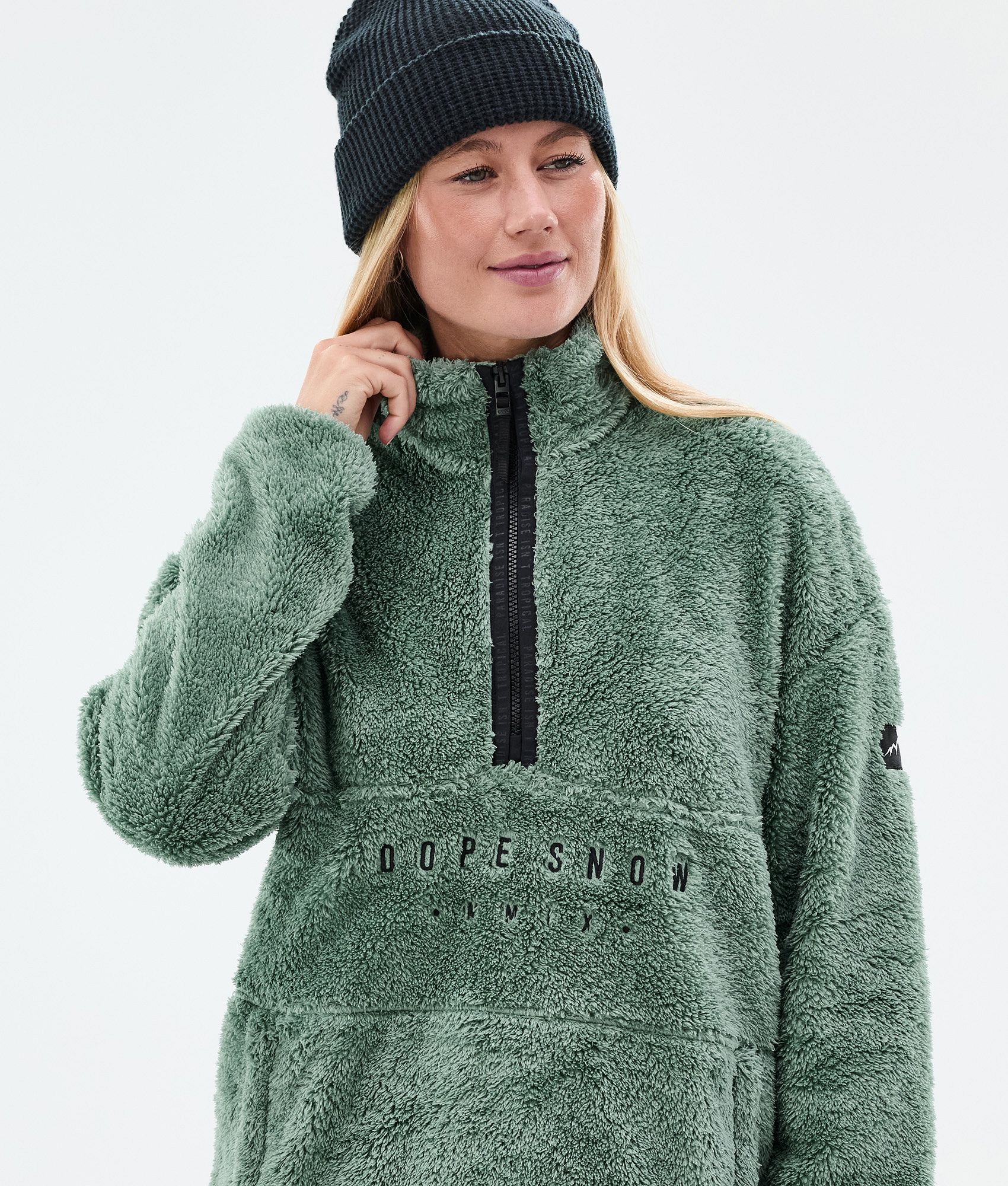 Fleece Sweater Women Faded Green