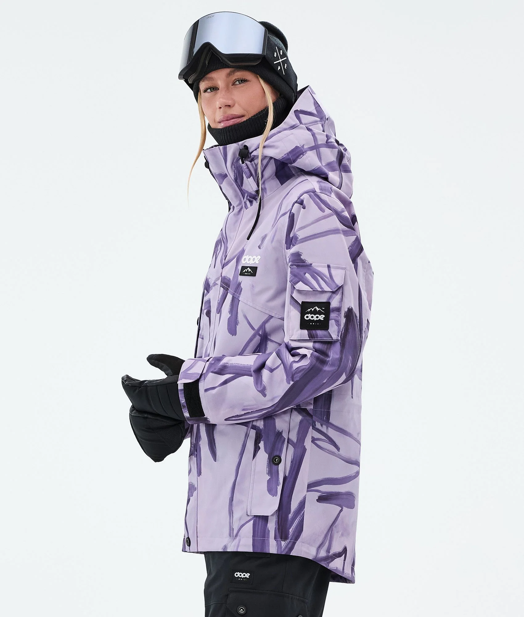 Snowboard Jacket Women Scribble Purple