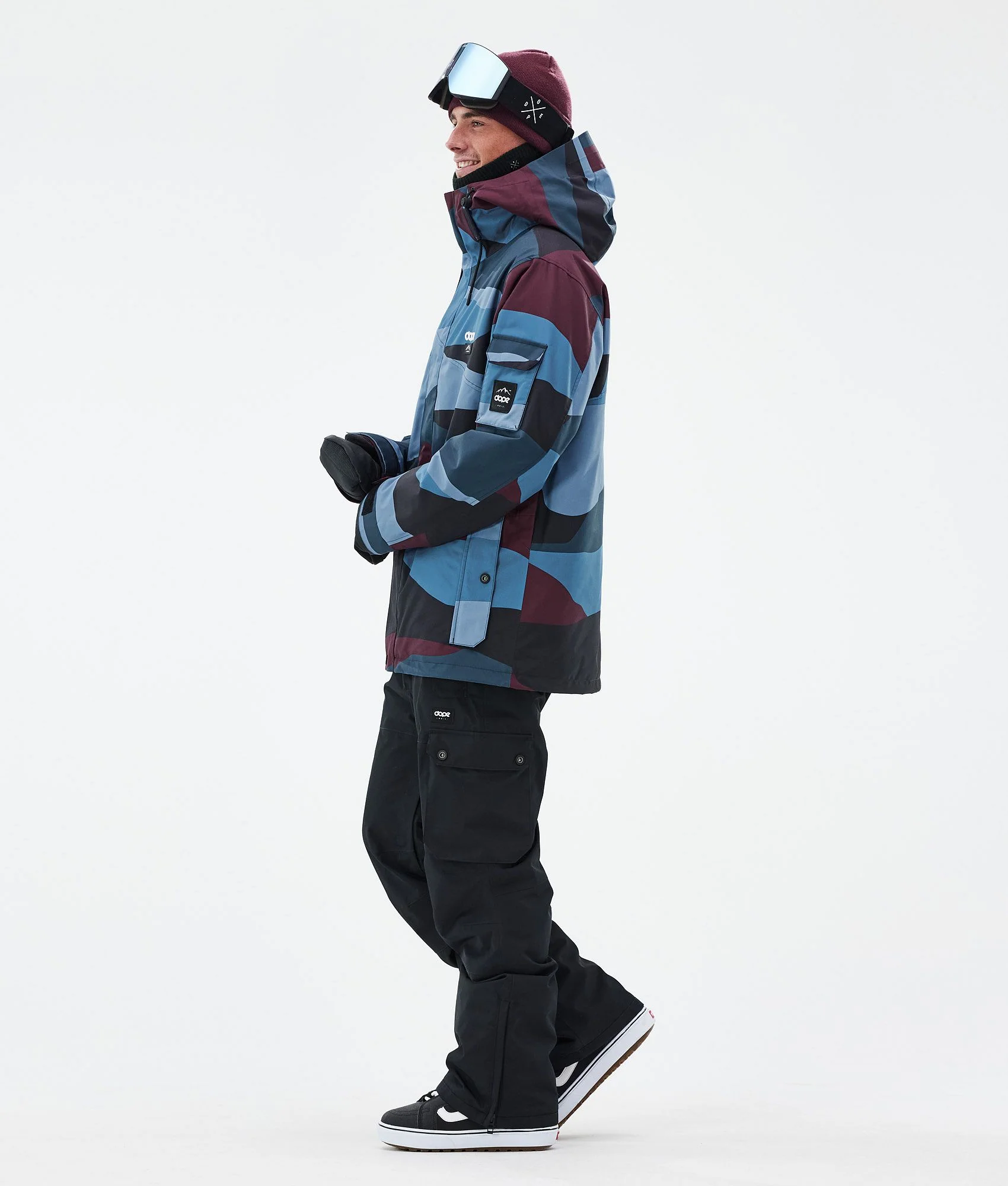 Snowboard Jacket Men Shards Burgundy Blue