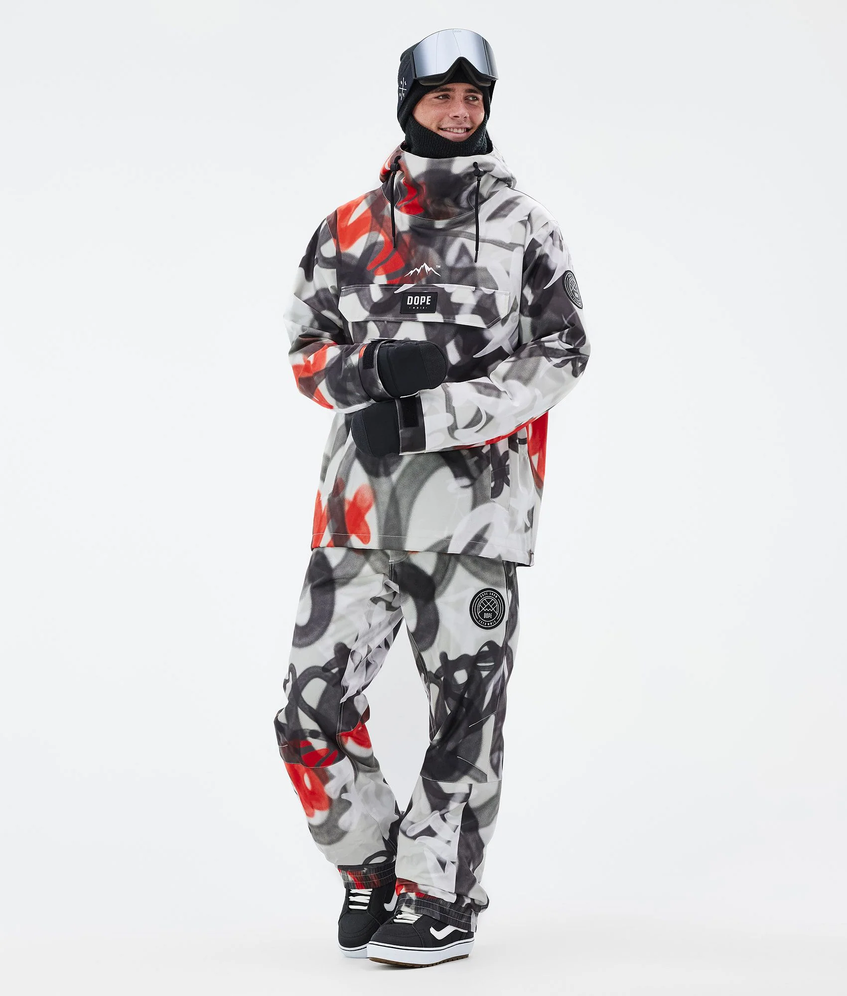 Snowboard Pants Men Spray Black Red