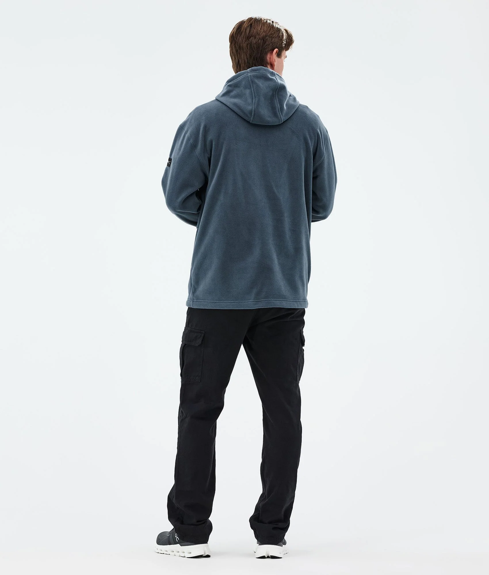 Fleece Hoodie Men Metal Blue