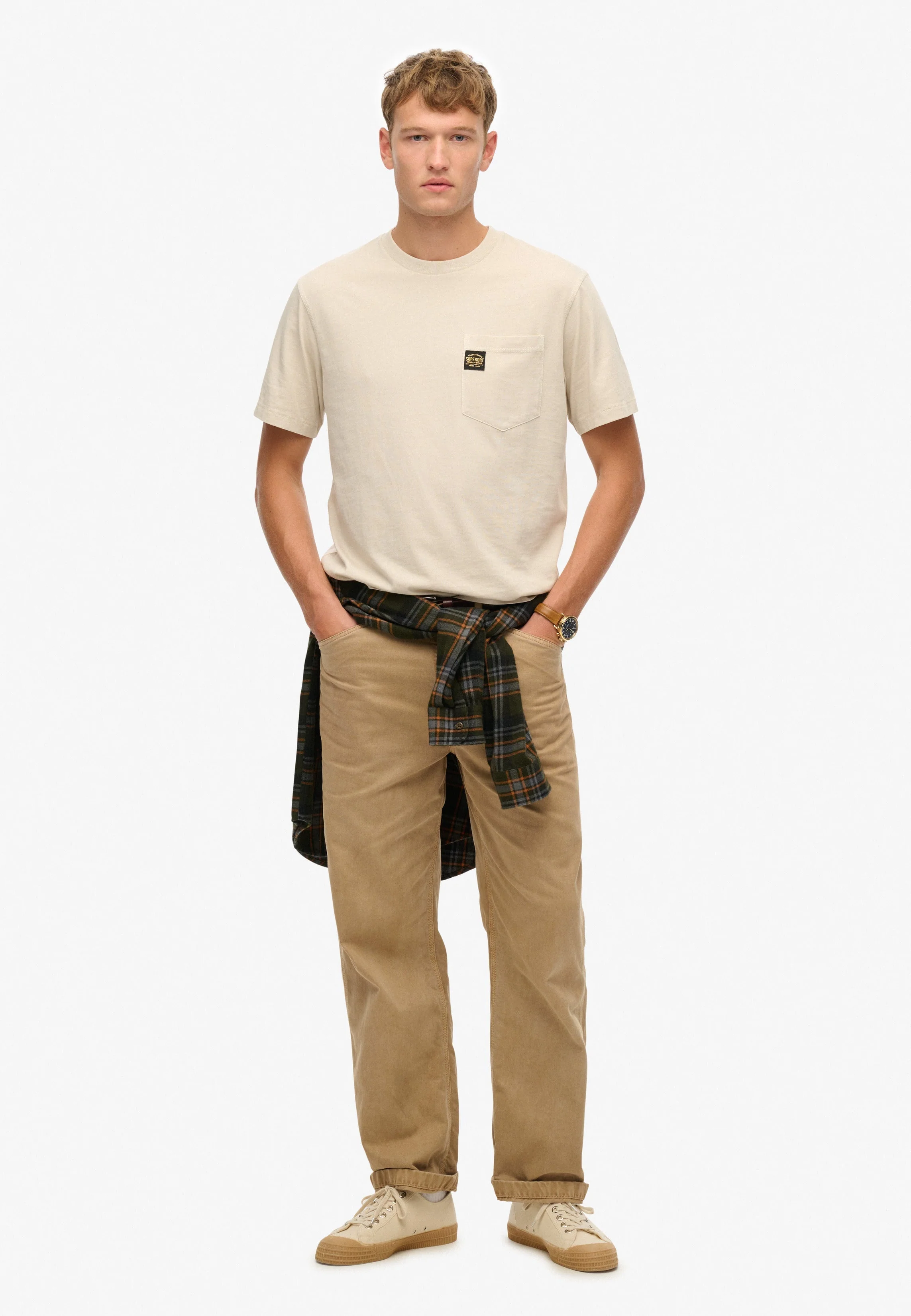 Contrast Stitch Pocket T-Shirt