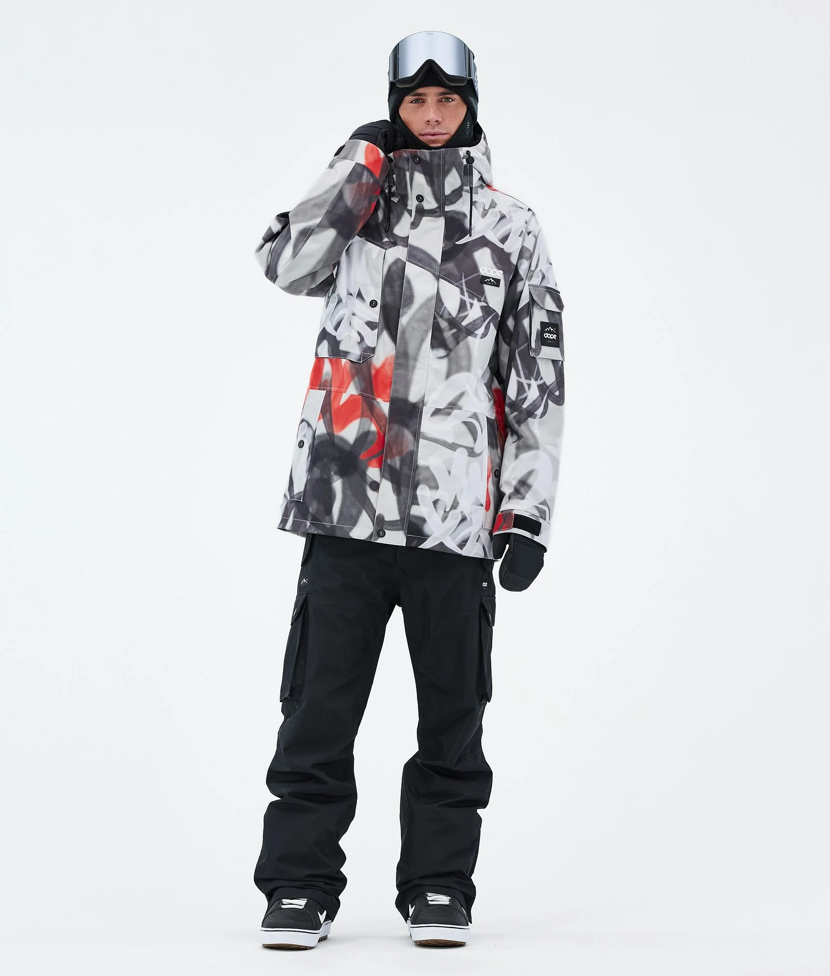 Snowboard Jacket Men Spray Black Red