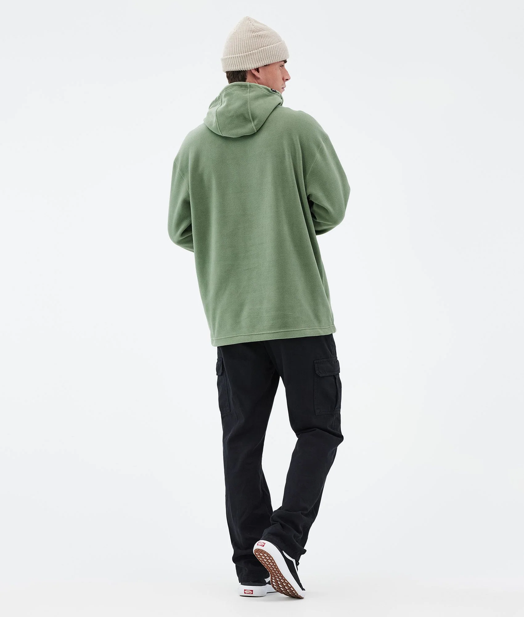 Fleece Hoodie Men Moss Green