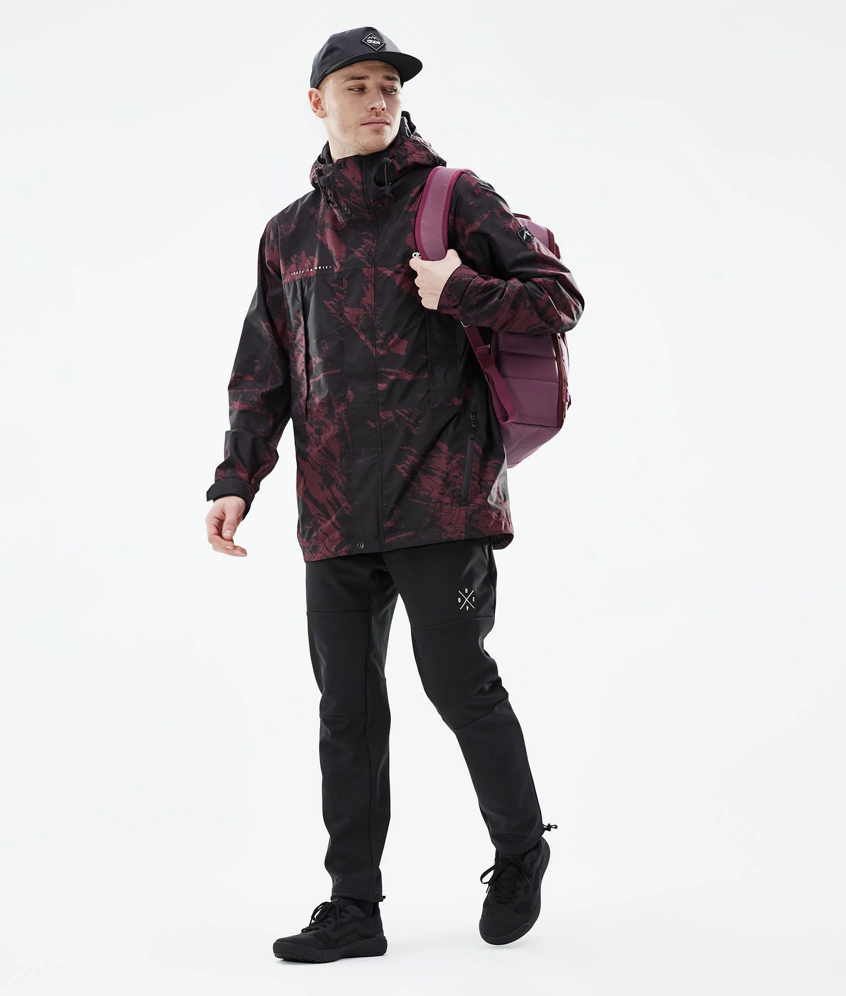 Outdoor Jacket Men Paint Burgundy