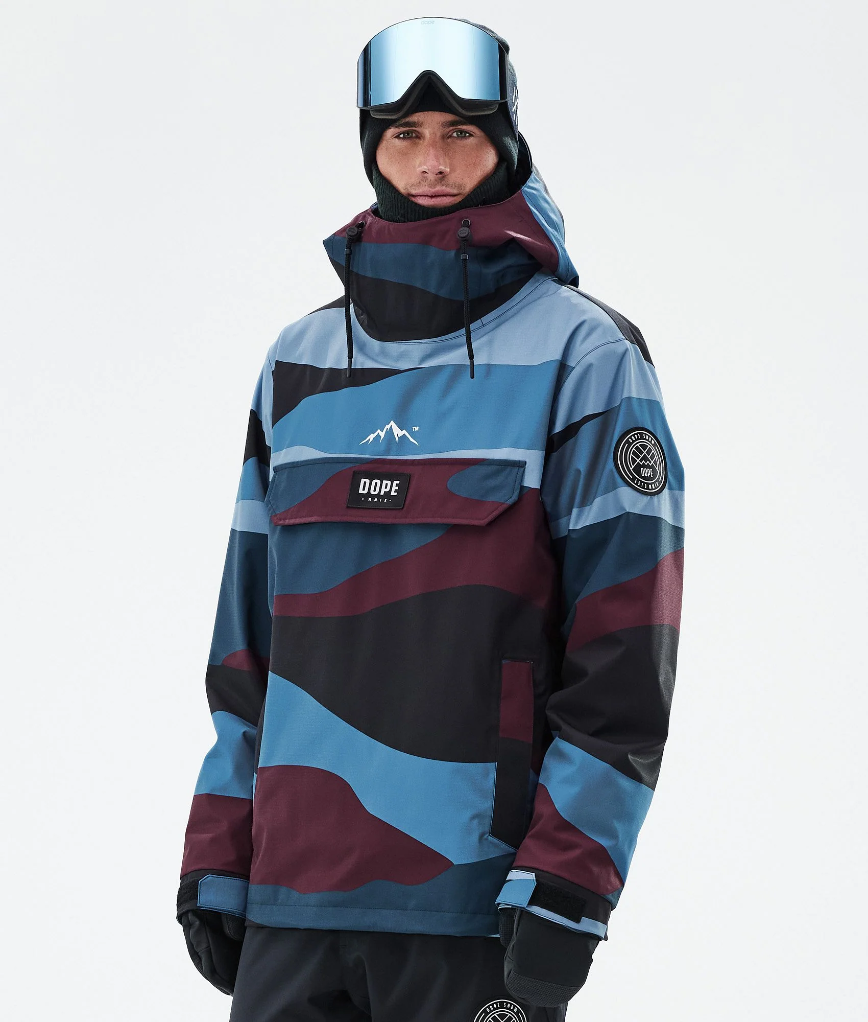 Snowboard Jacket Men Shards Burgundy Blue