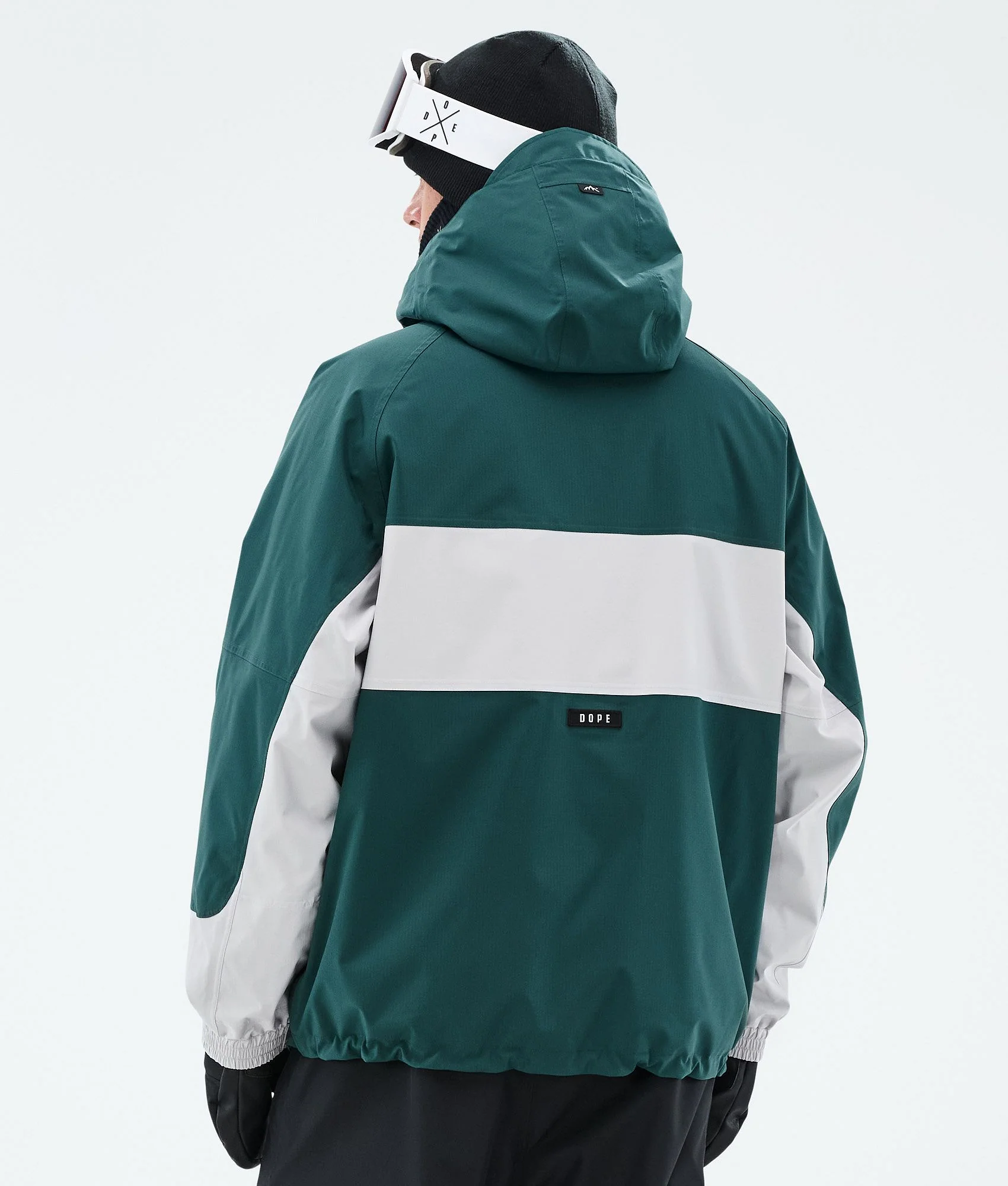 Snowboard Jacket Men Stripe Bottle Green/Light Grey