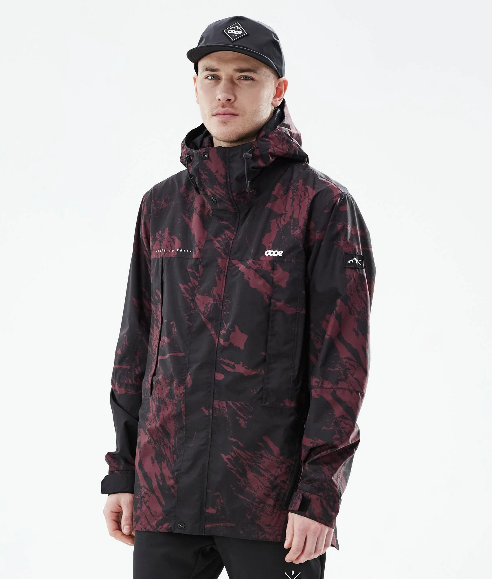 Outdoor Jacket Men Paint Burgundy
