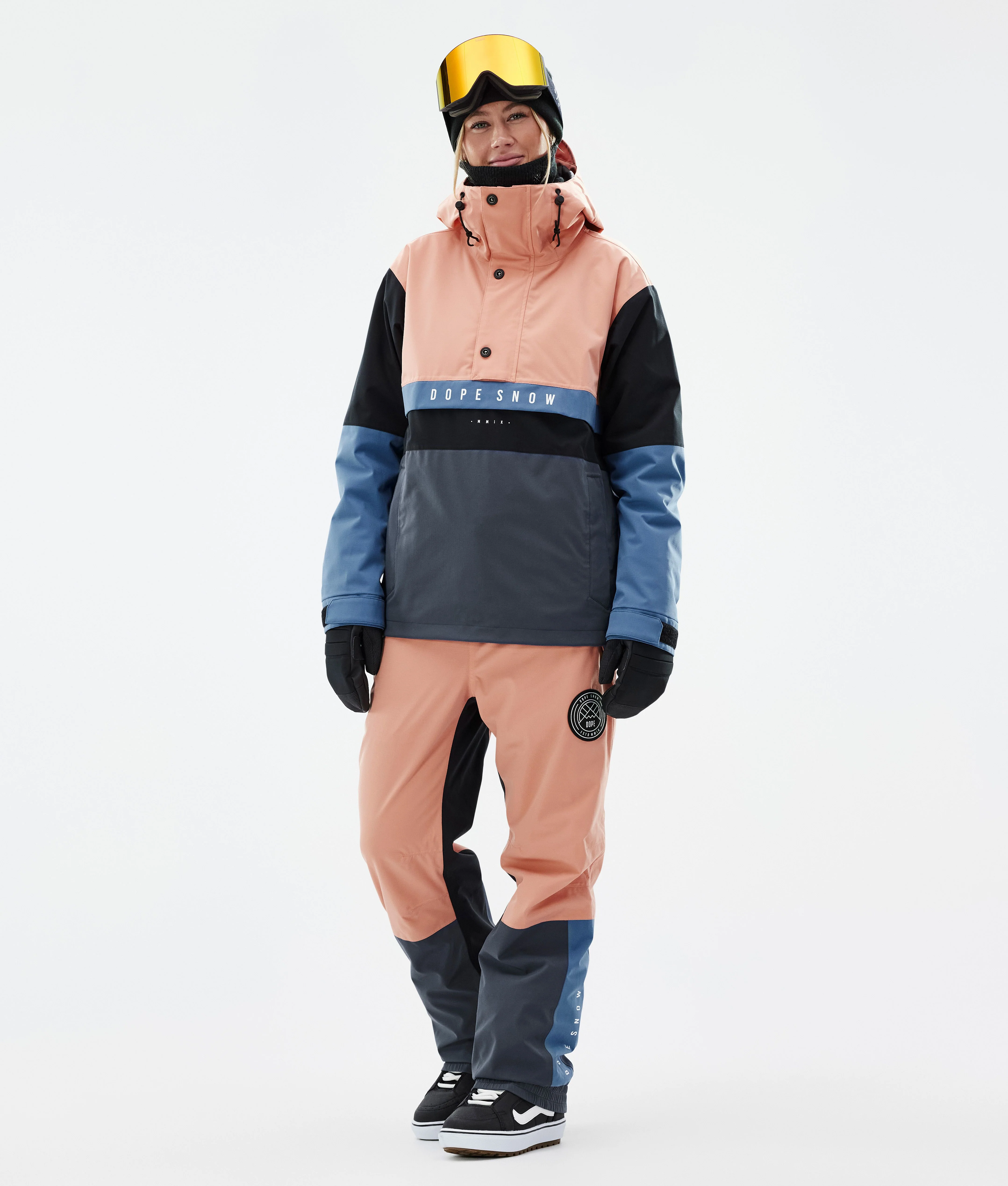 Snowboard Pants Women Faded Peach/Blue Steel/Black/Metal Blue