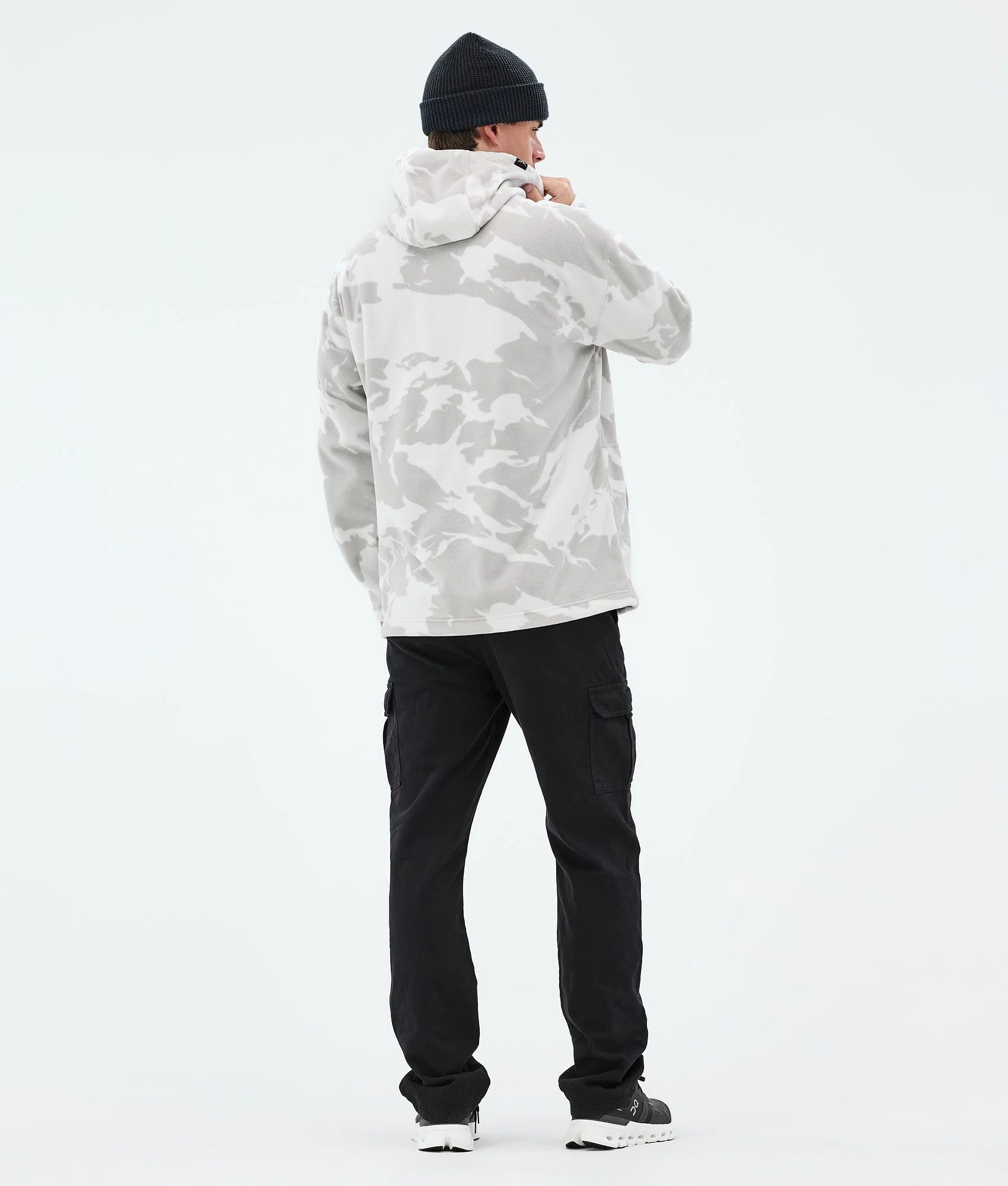 Fleece Hoodie Men Grey Camo