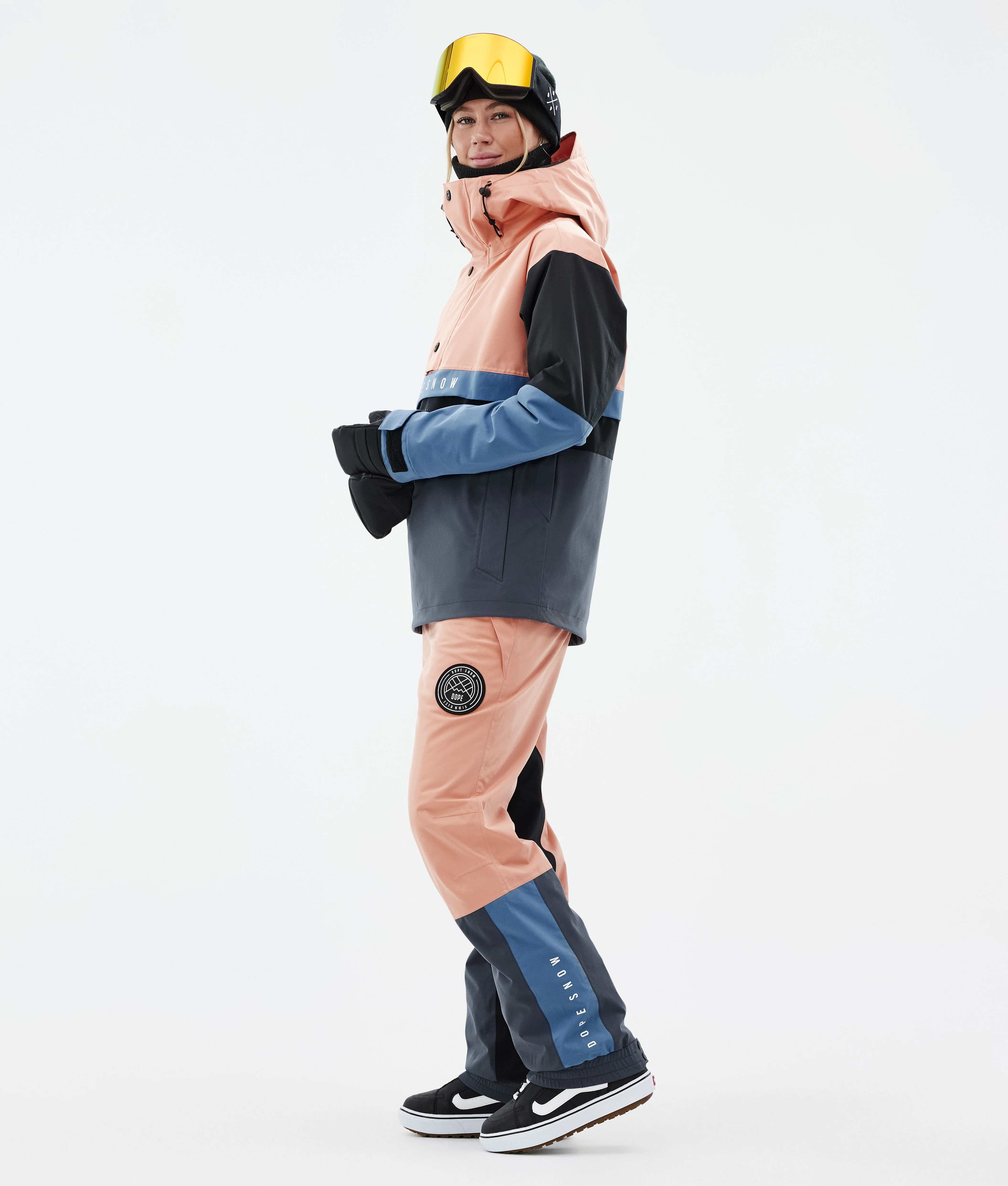 Snowboard Jacket Women Faded Peach/Blue Steel/Black/Metal Blue