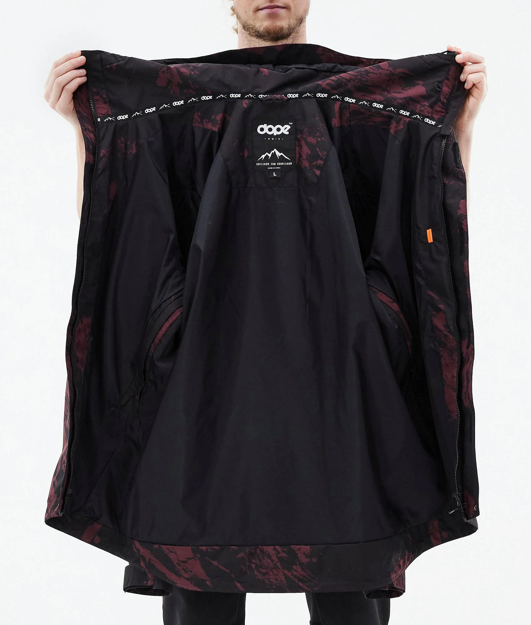 Outdoor Jacket Men Paint Burgundy