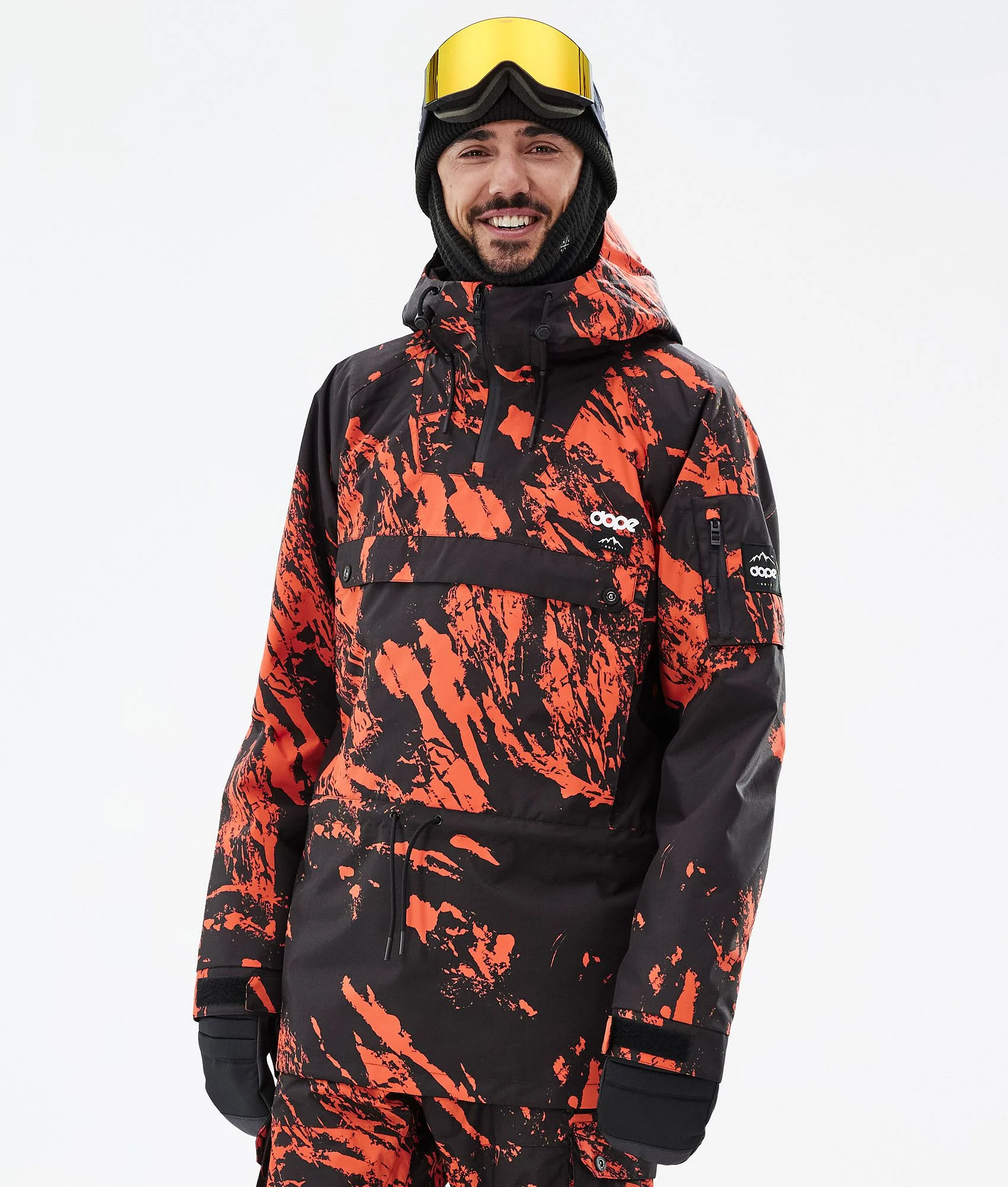 Snowboard Jacket Men Paint Orange