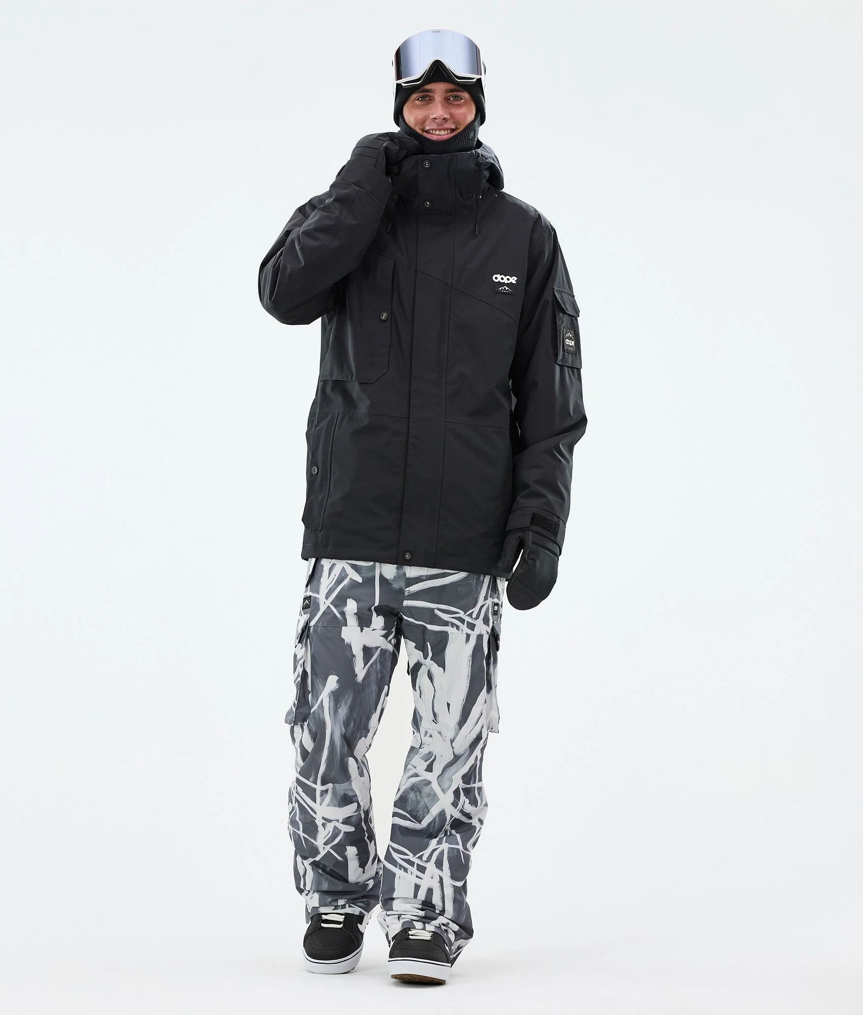 Snowboard Pants Men Scribble Black