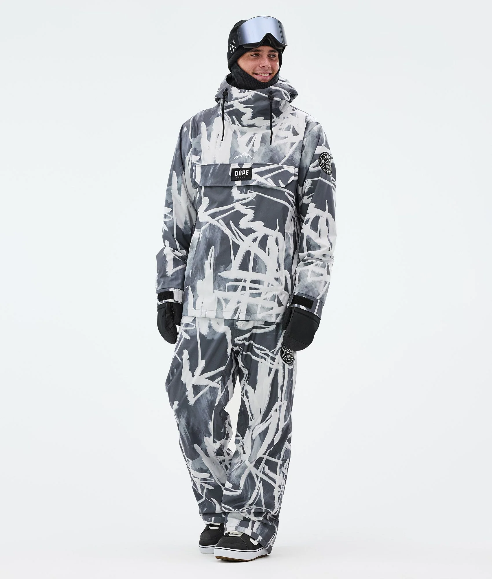 Snowboard Pants Men Scribble Black