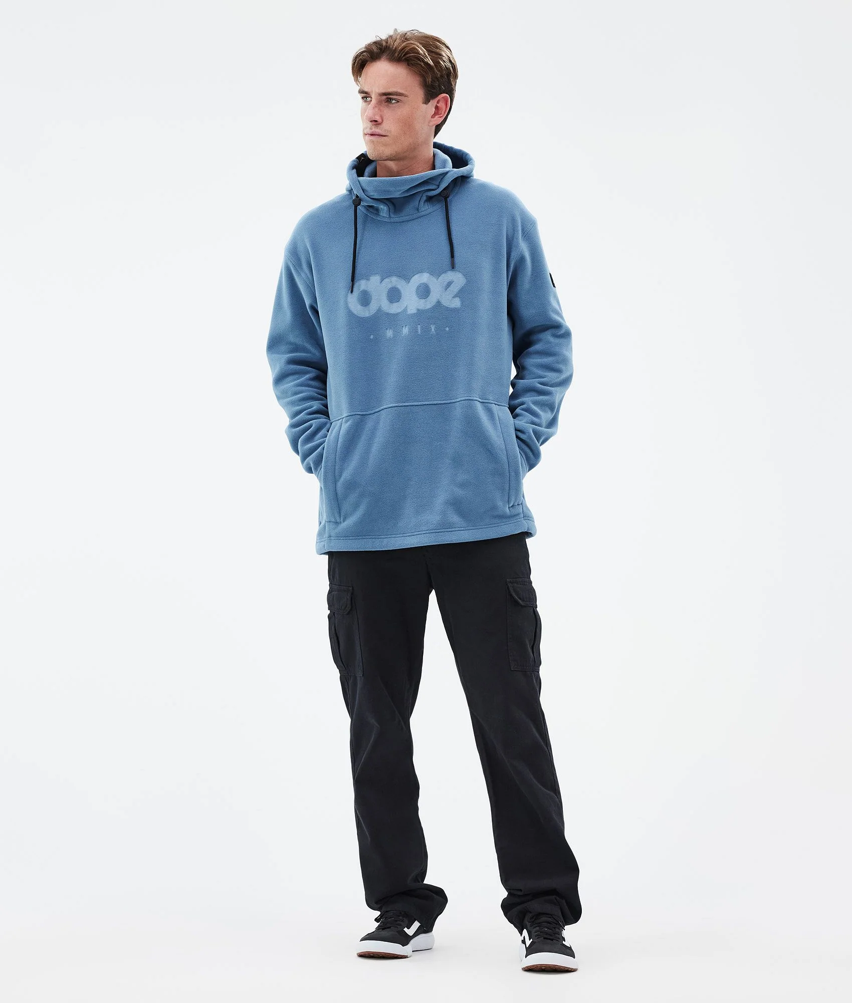 Fleece Hoodie Men Blue Steel