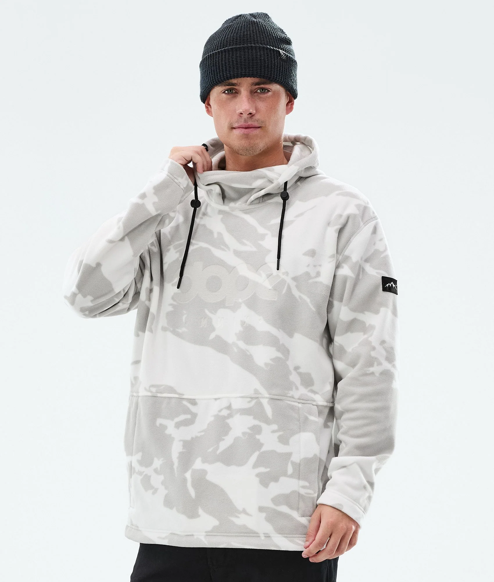 Fleece Hoodie Men Grey Camo