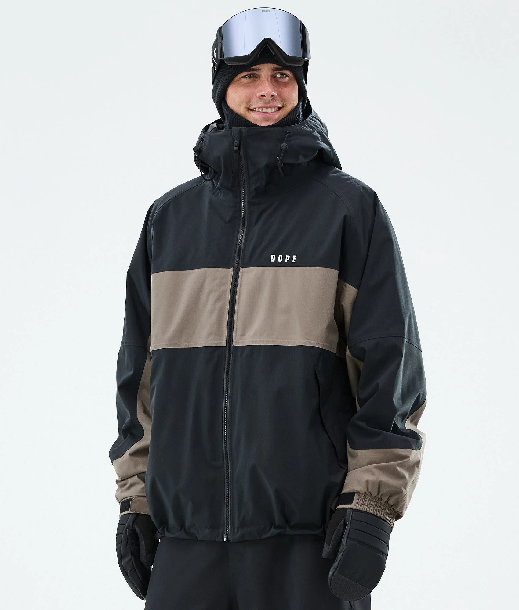 Snowboard Jacket Men Stripe Black/Walnut