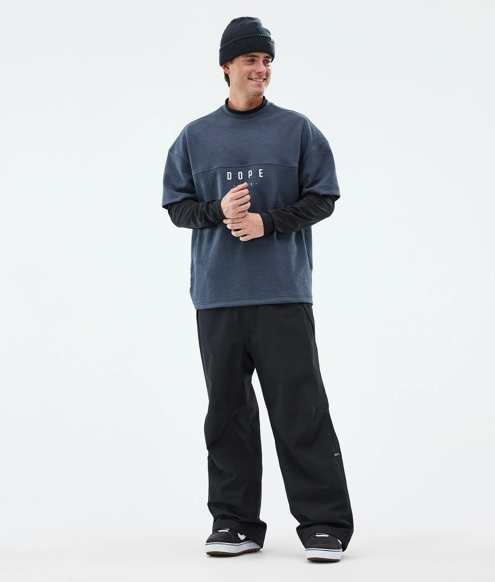 Fleece Sweater Men Metal Blue