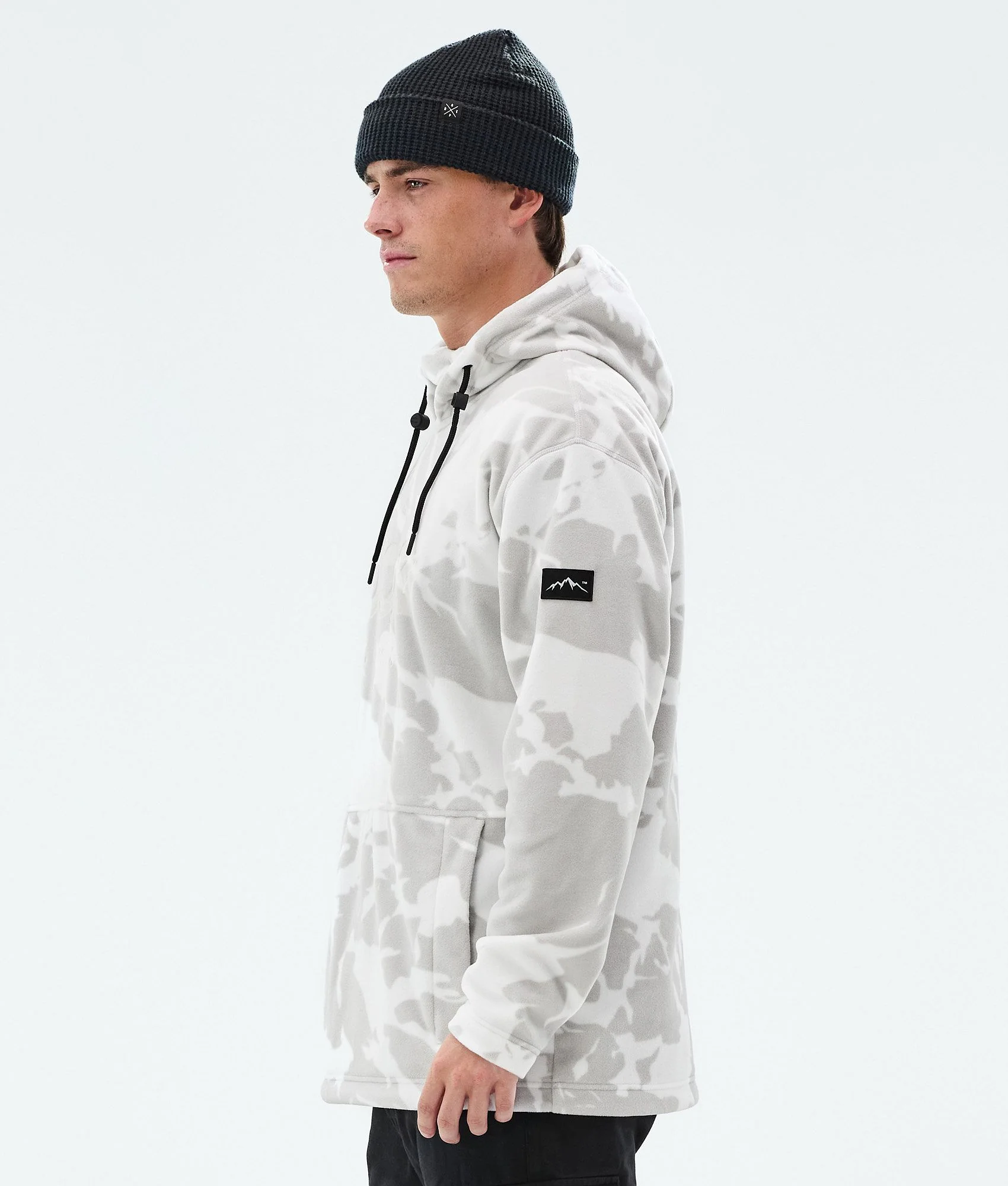Fleece Hoodie Men Grey Camo