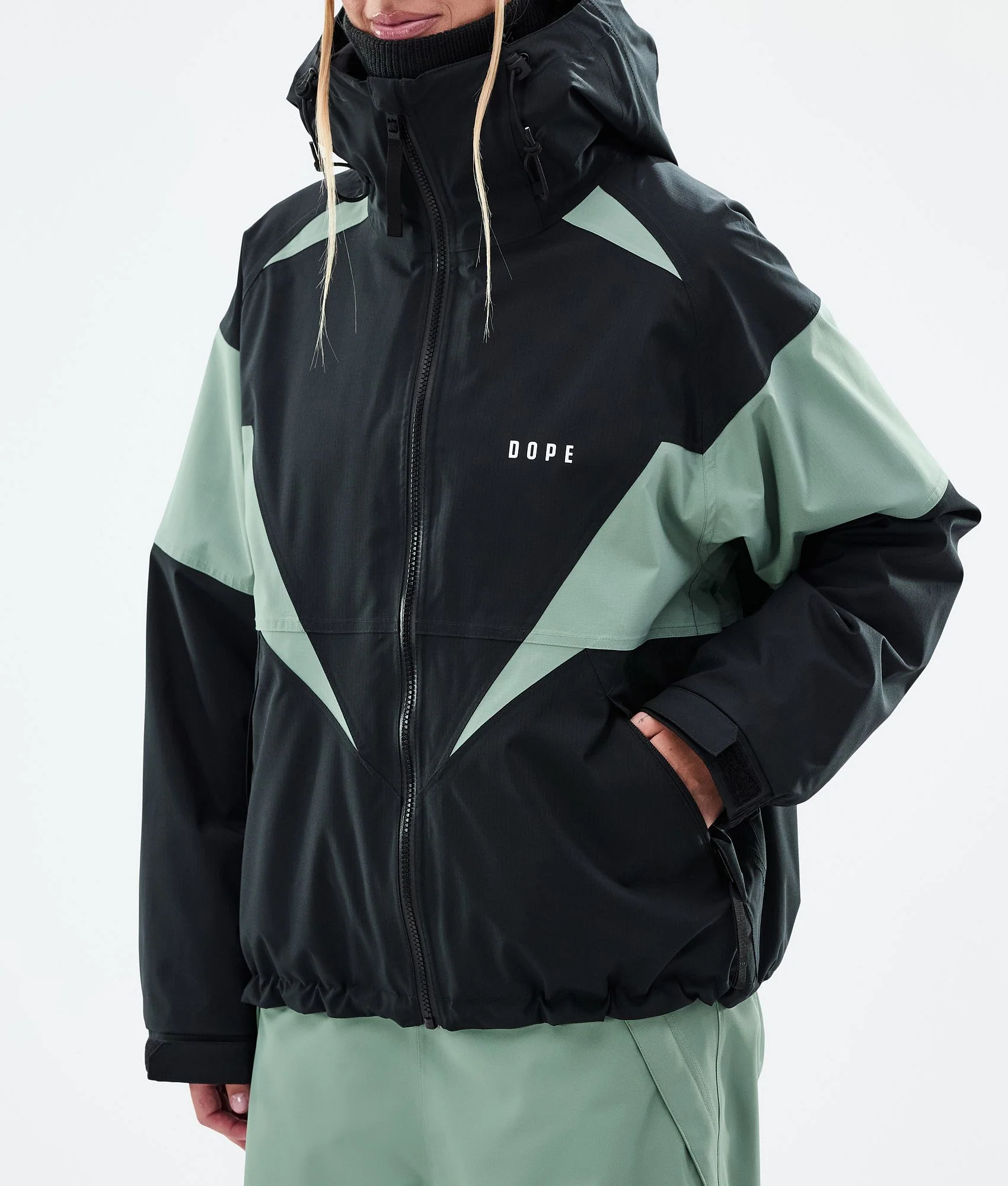 Snowboard Jacket Women Spike Black/Faded Green