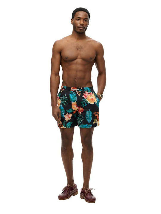 Hawaiian Print 16-Inch Swim Short