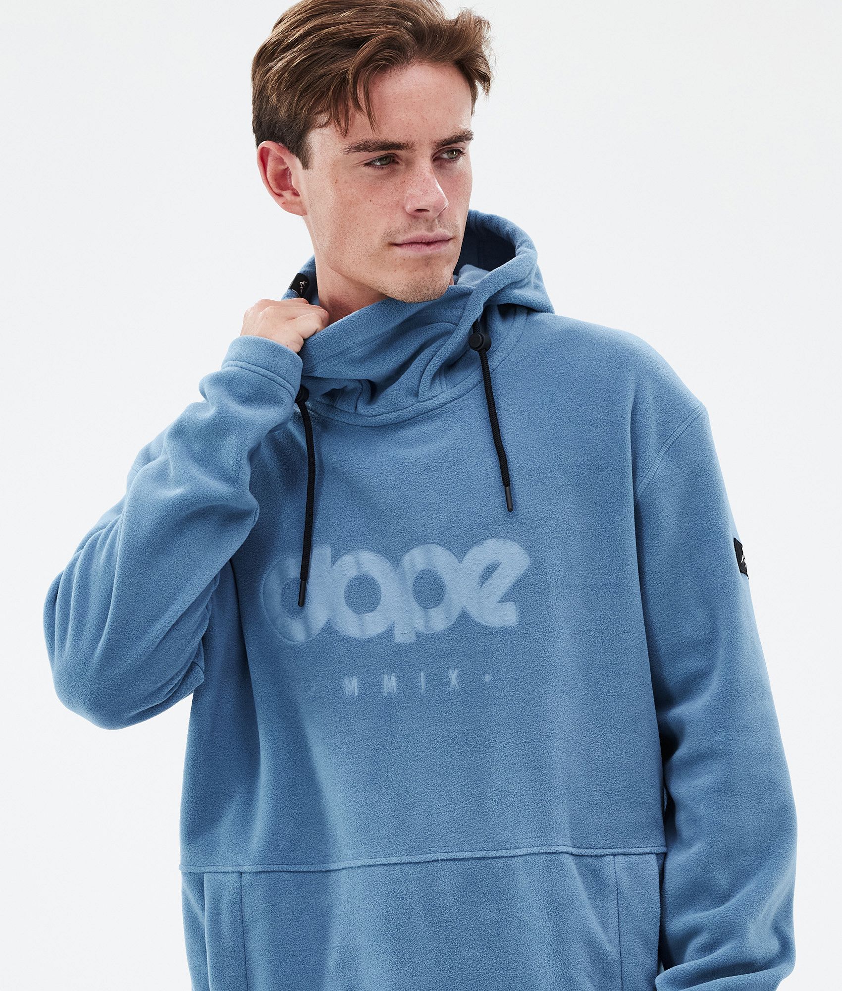 Fleece Hoodie Men Blue Steel