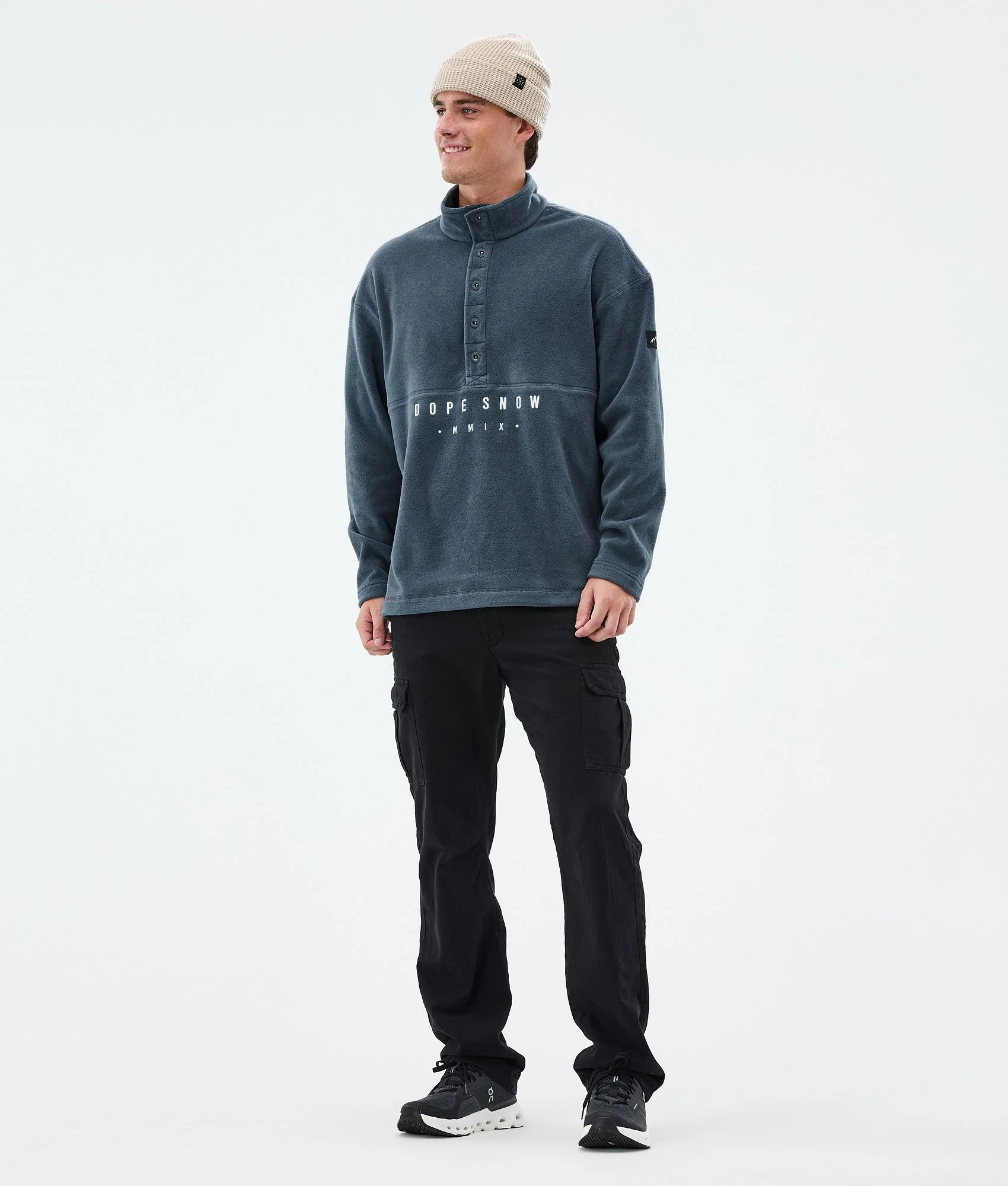 Fleece Sweater Men Metal Blue