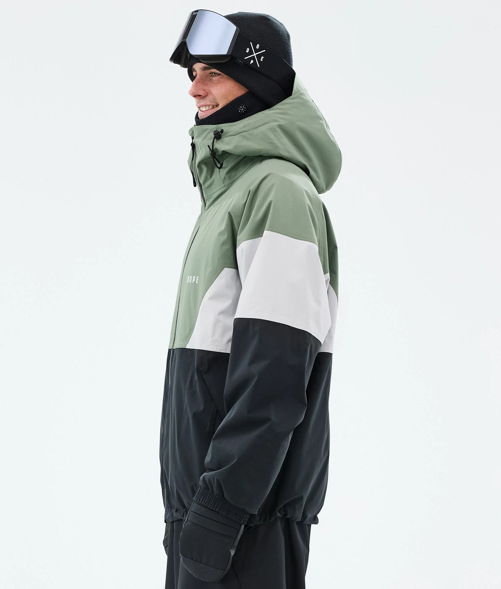 Snowboard Jacket Men Sport Moss Green/Light Grey/Black