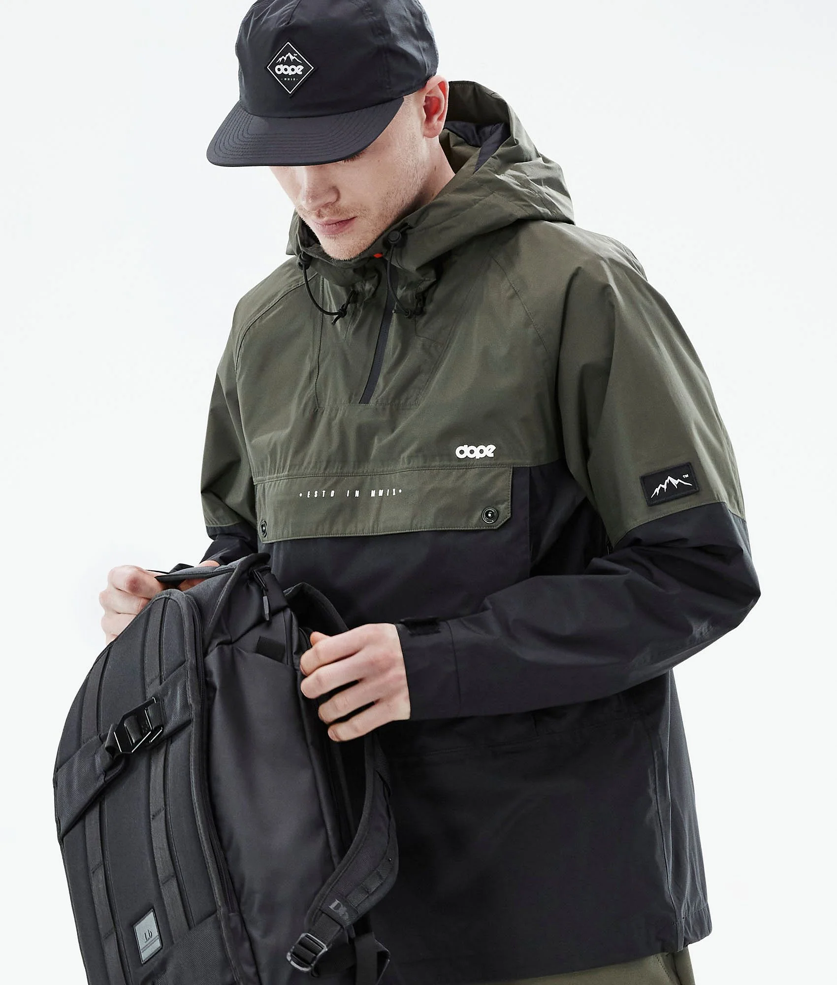 Outdoor Jacket Men Olive Green/Black