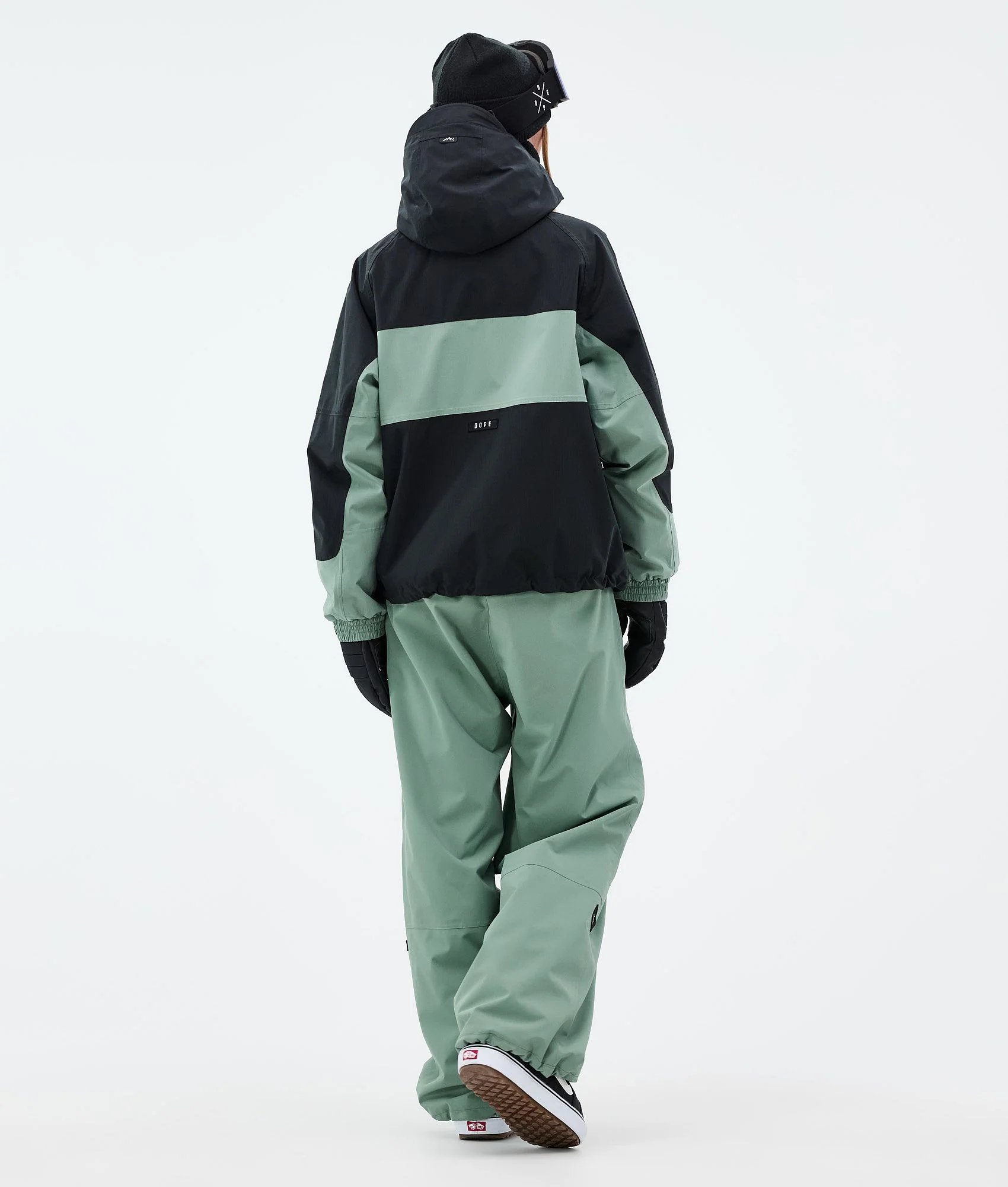 Snowboard Jacket Women Stripe Black/Faded Green