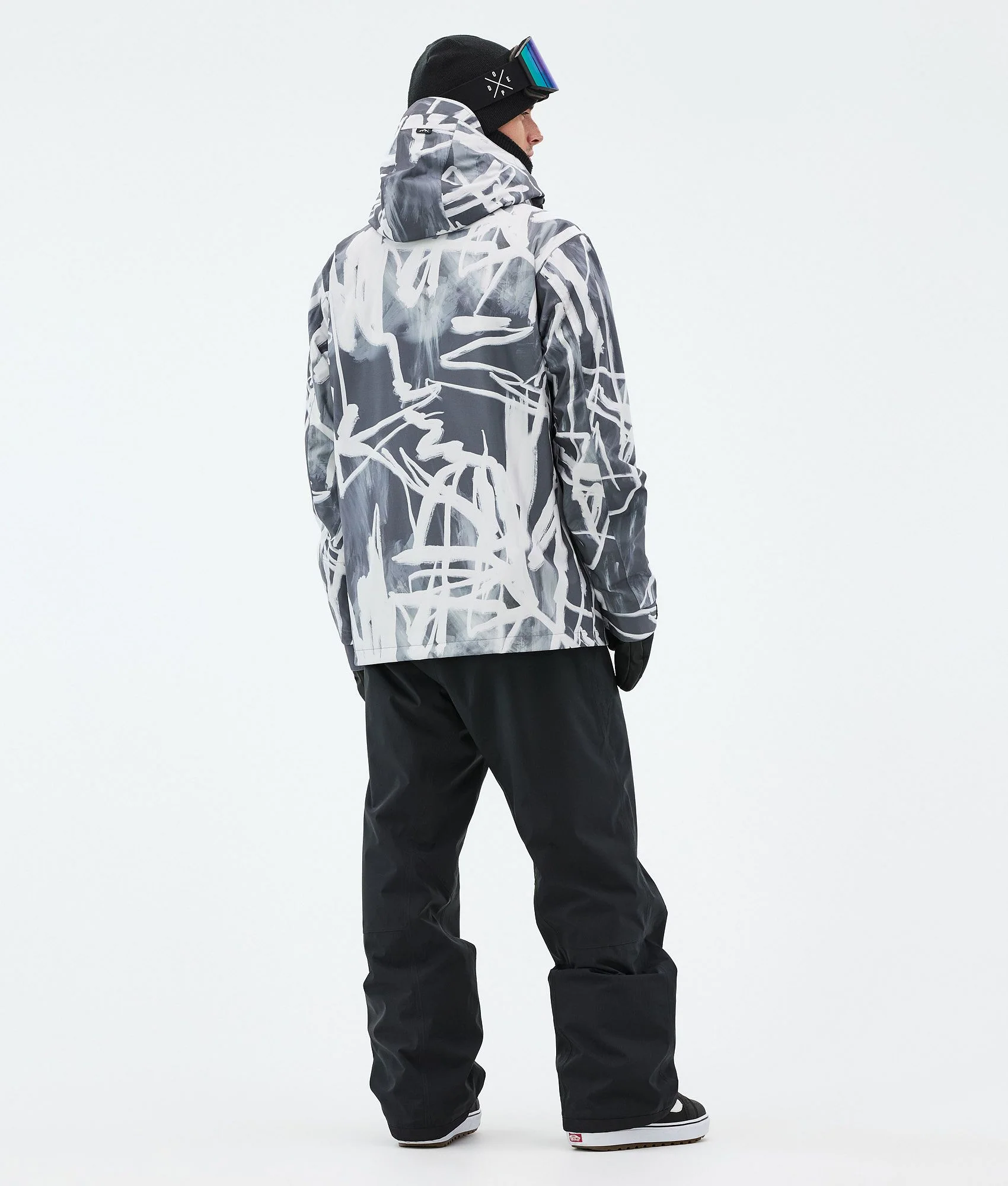 Snowboard Jacket Men Scribble Black