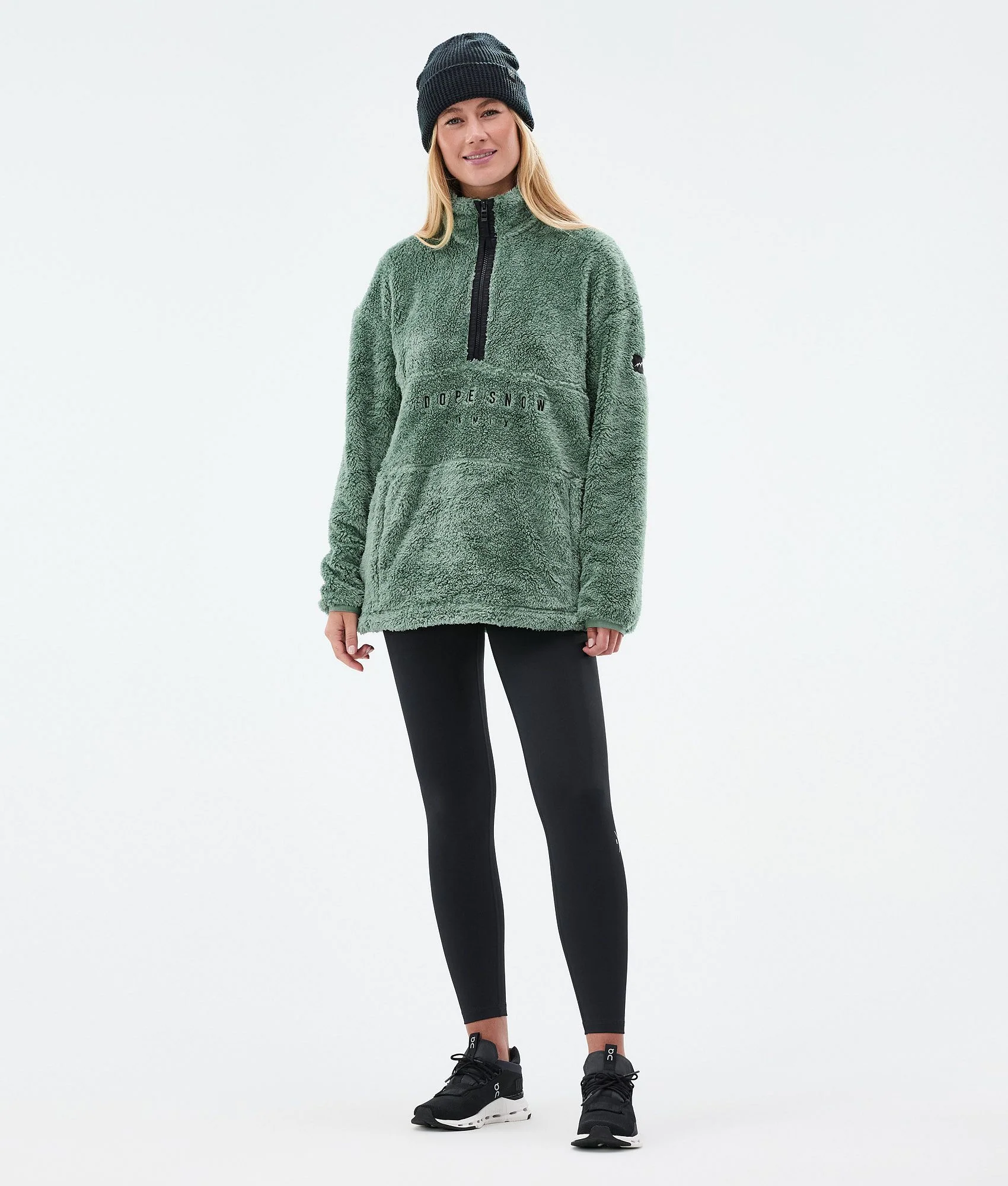 Fleece Sweater Women Faded Green