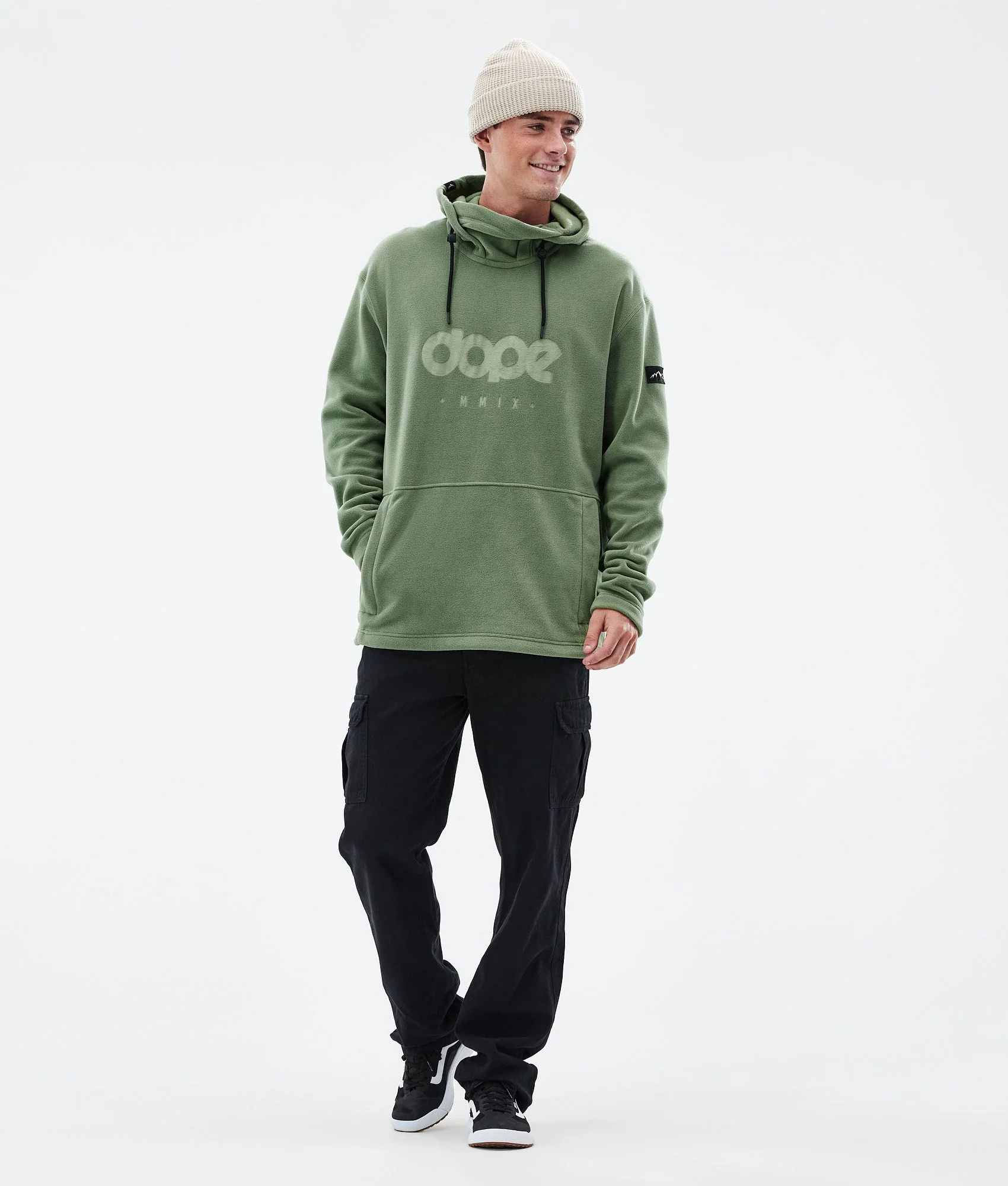 Fleece Hoodie Men Moss Green