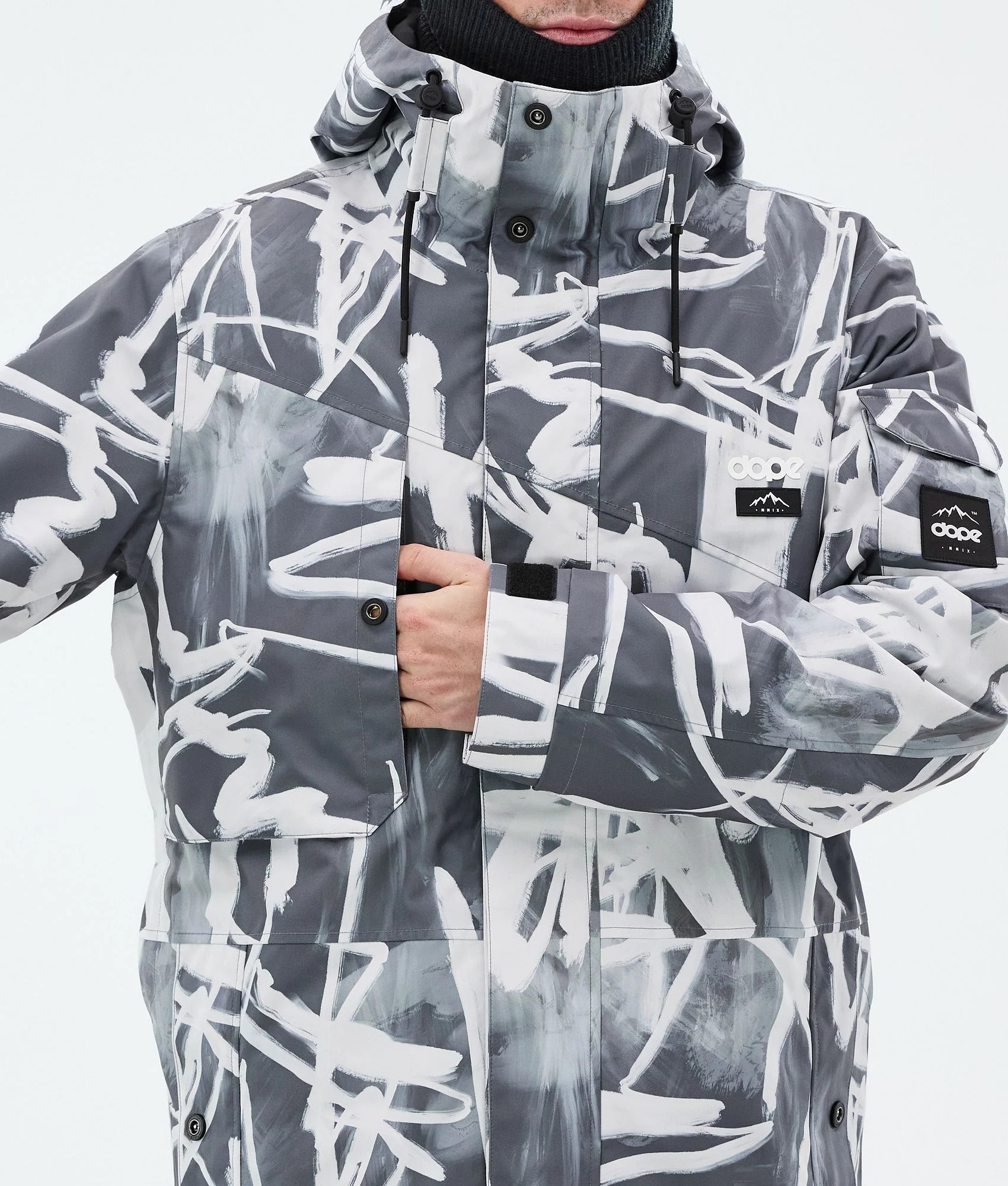 Snowboard Jacket Men Scribble Black