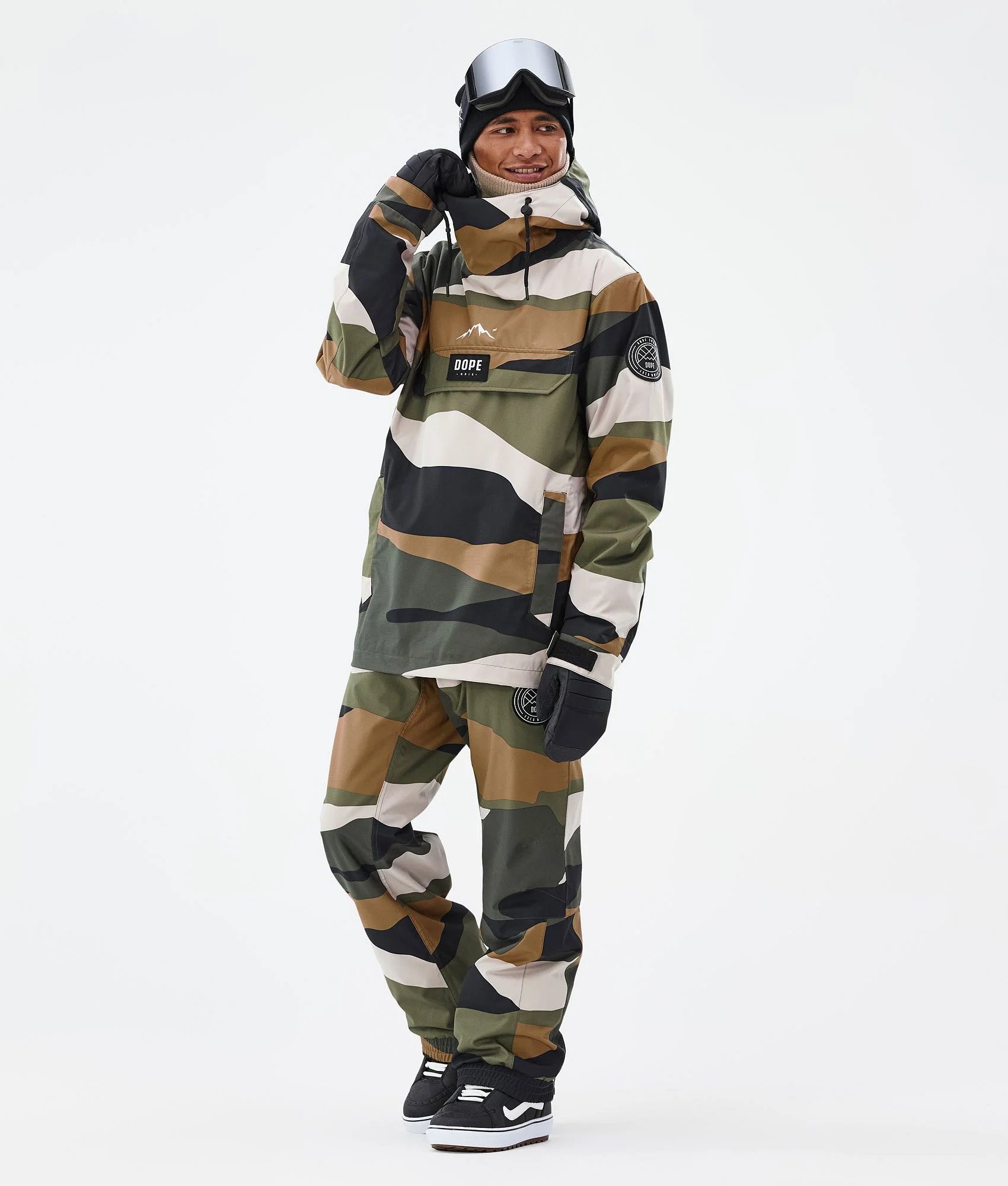 Snowboard Pants Men Shards Gold Green