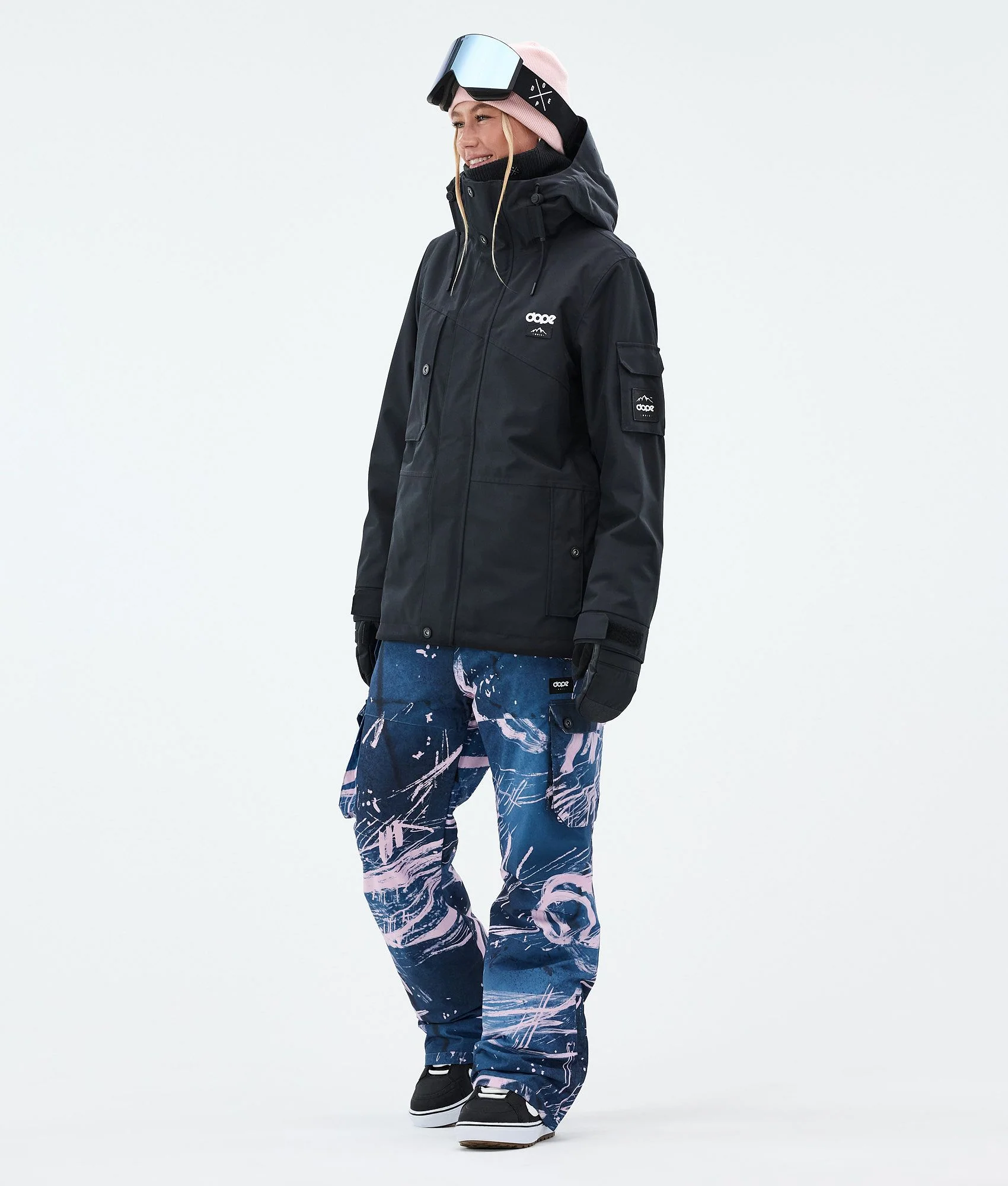 Snowboard Pants Women Carvings Pink