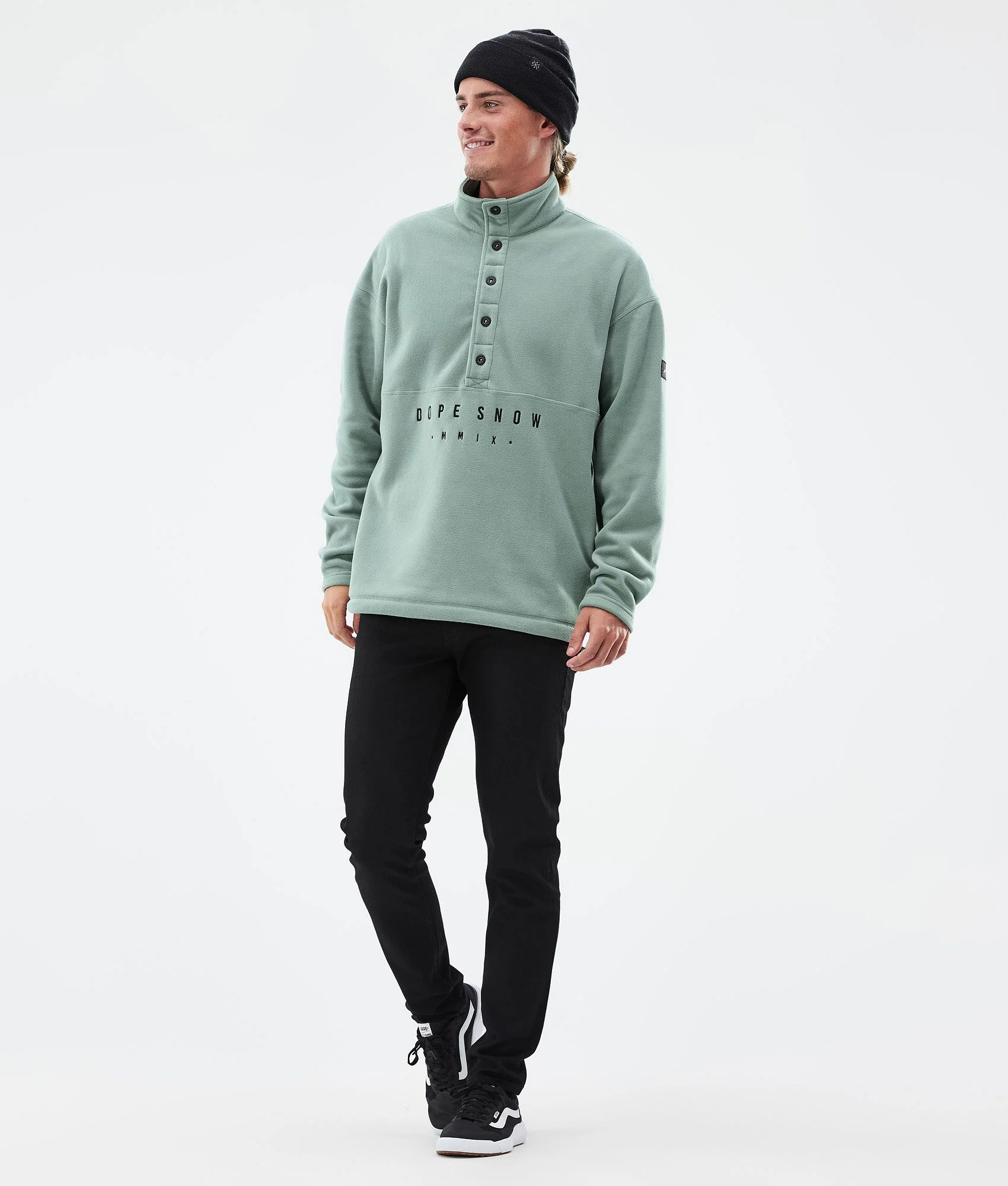 Fleece Sweater Men Faded Green