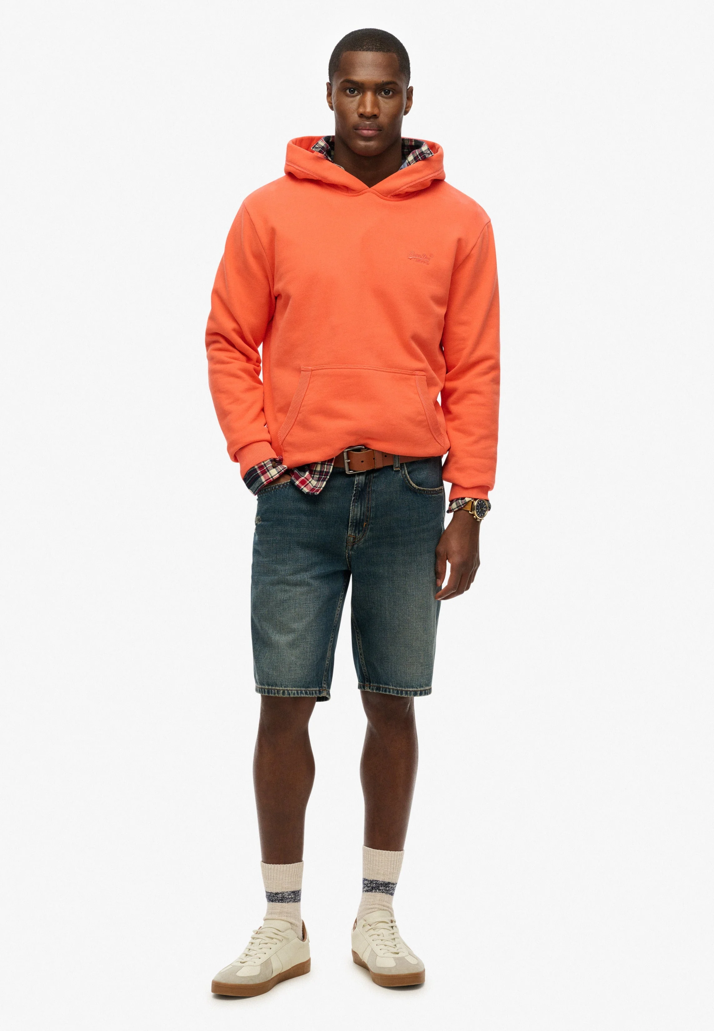 Essential Logo Half Brushed Hoodie