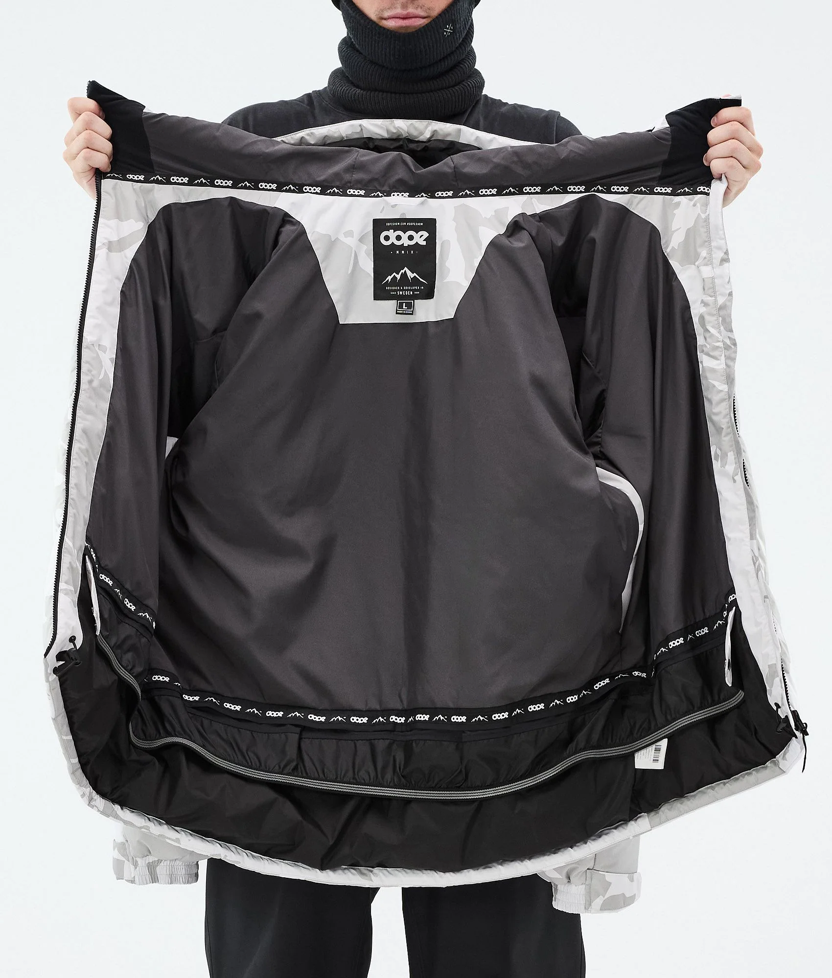 Snowboard Jacket Men Grey Camo