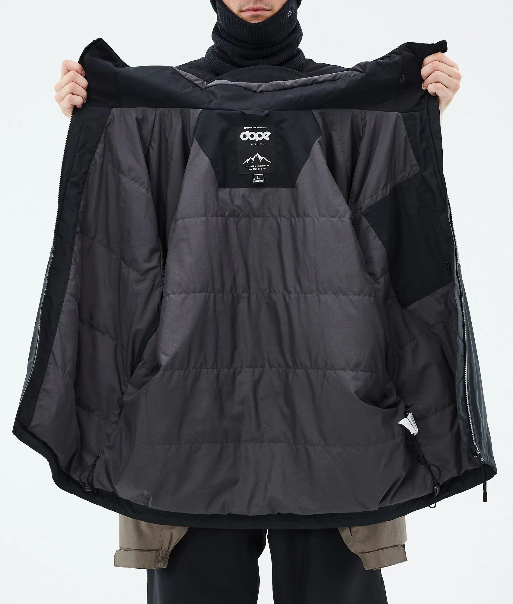 Snowboard Jacket Men Stripe Black/Walnut