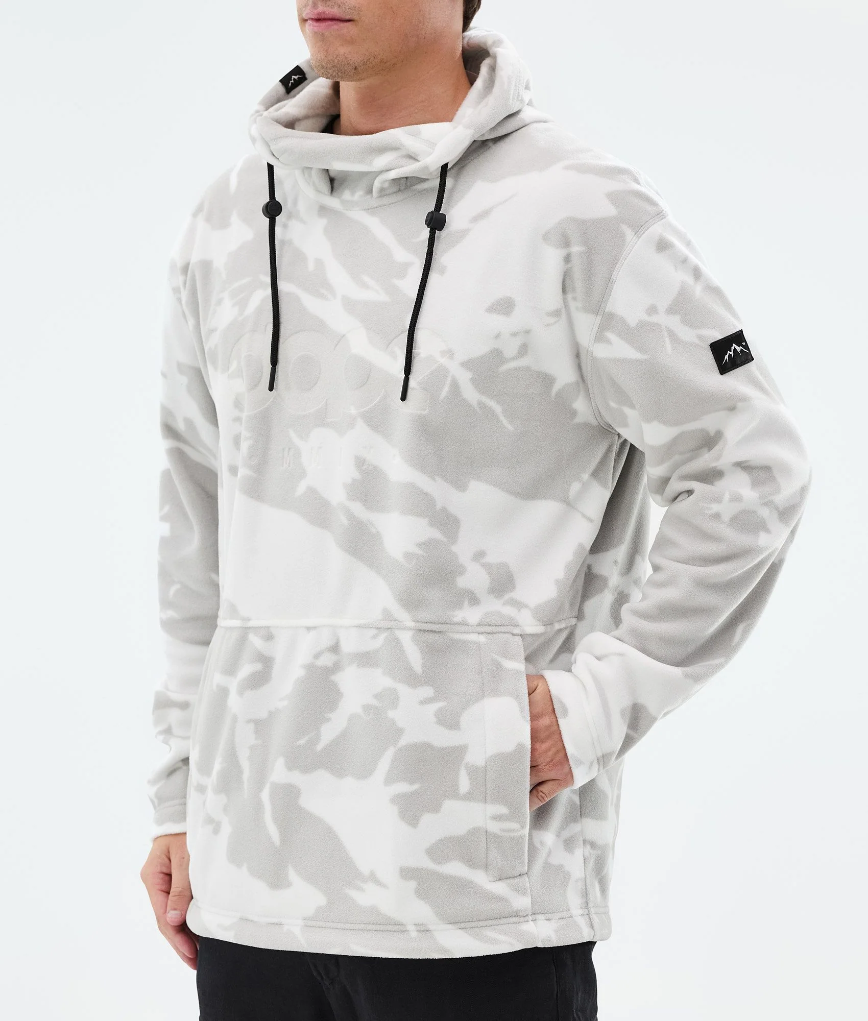 Fleece Hoodie Men Grey Camo