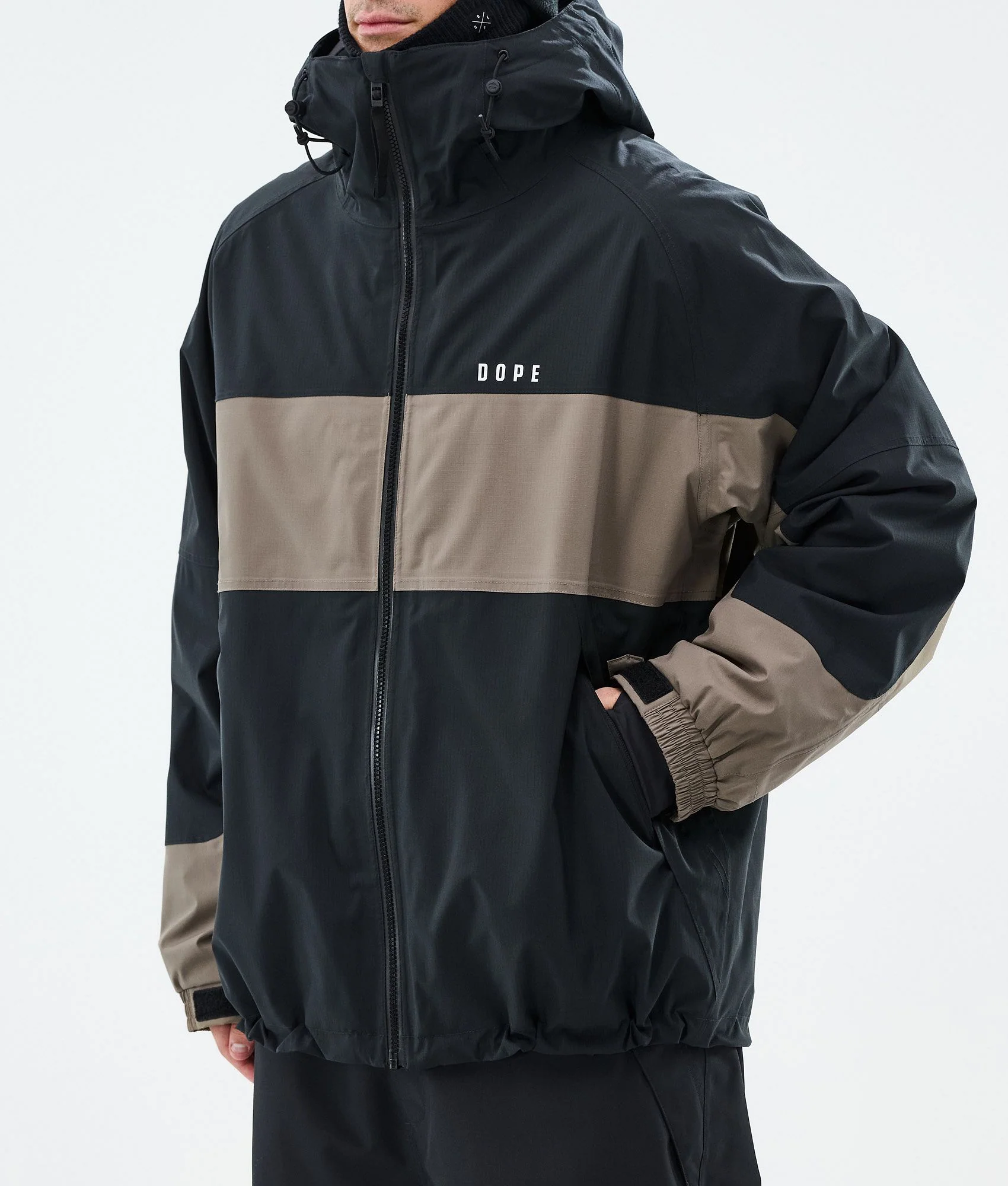 Snowboard Jacket Men Stripe Black/Walnut