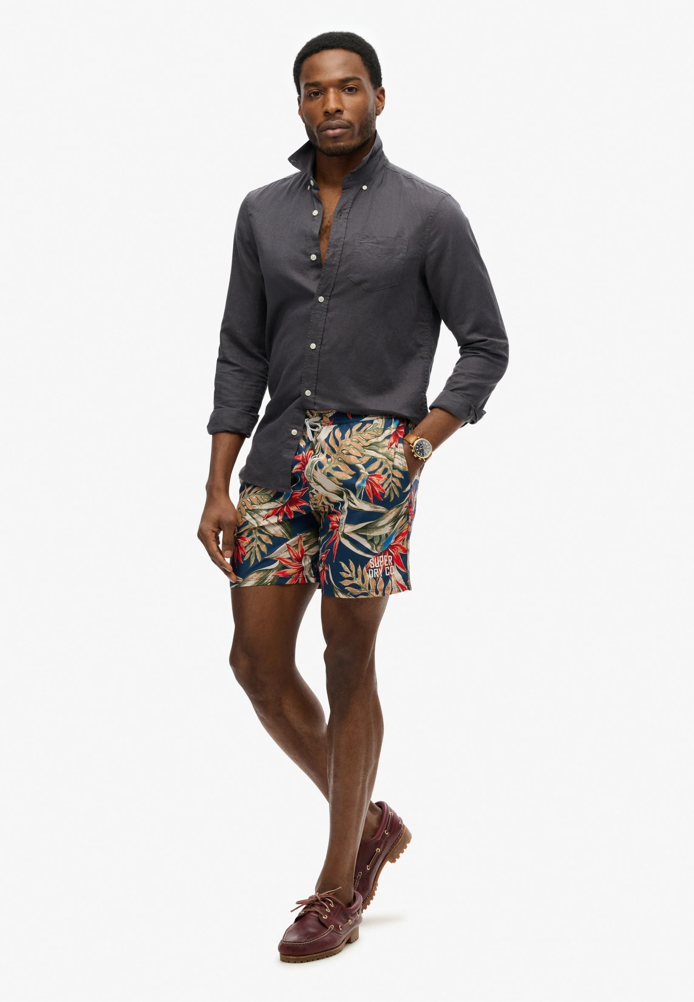 Hawaiian Print 17 Swim Short