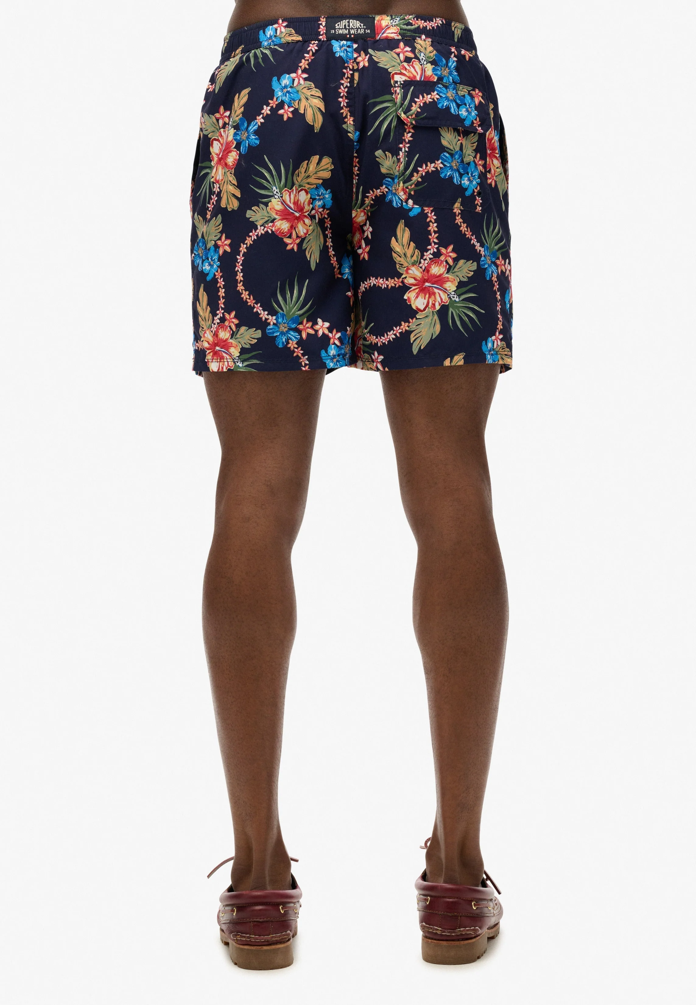Hawaiian Print 16-Inch Swim Short