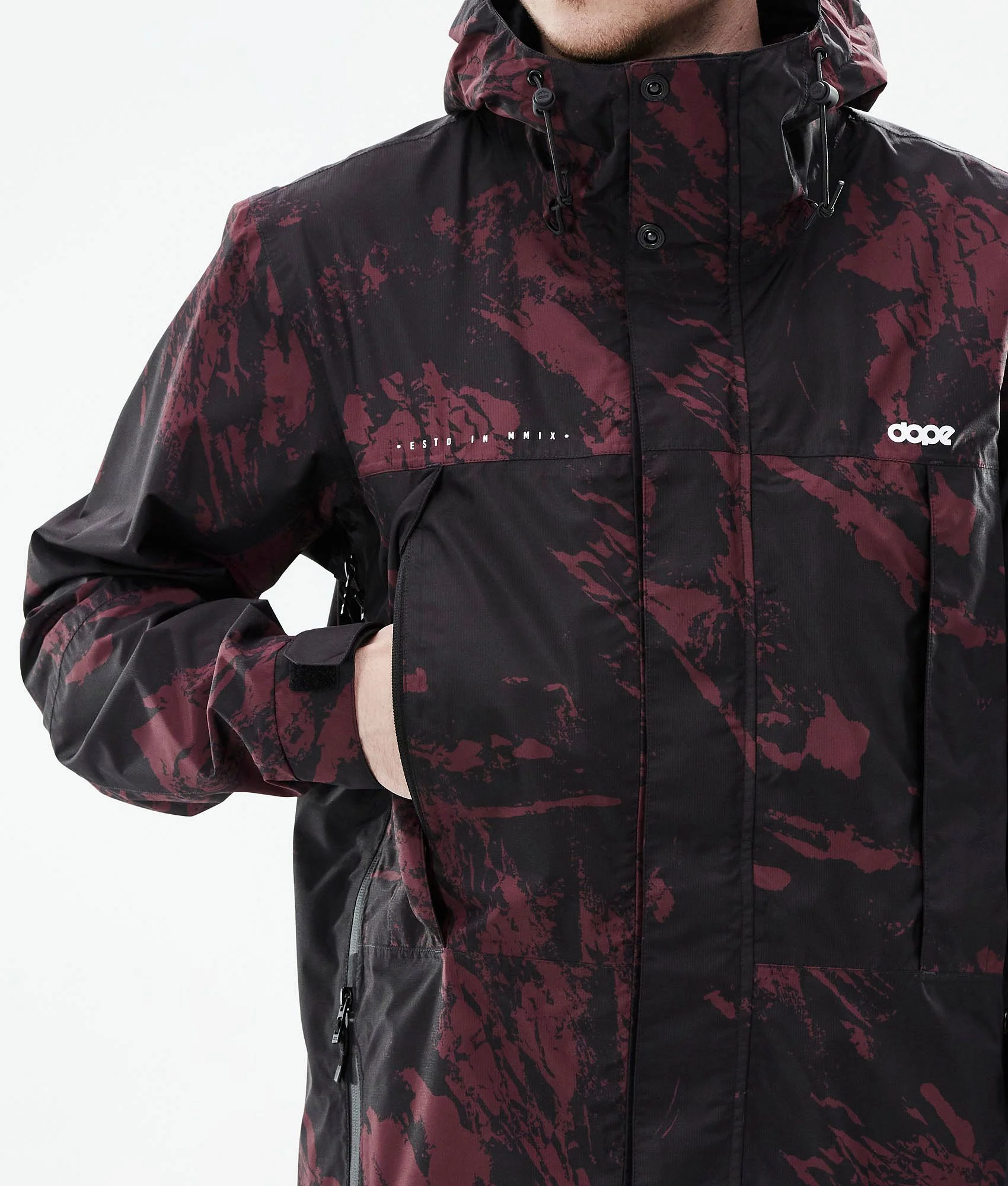 Outdoor Jacket Men Paint Burgundy