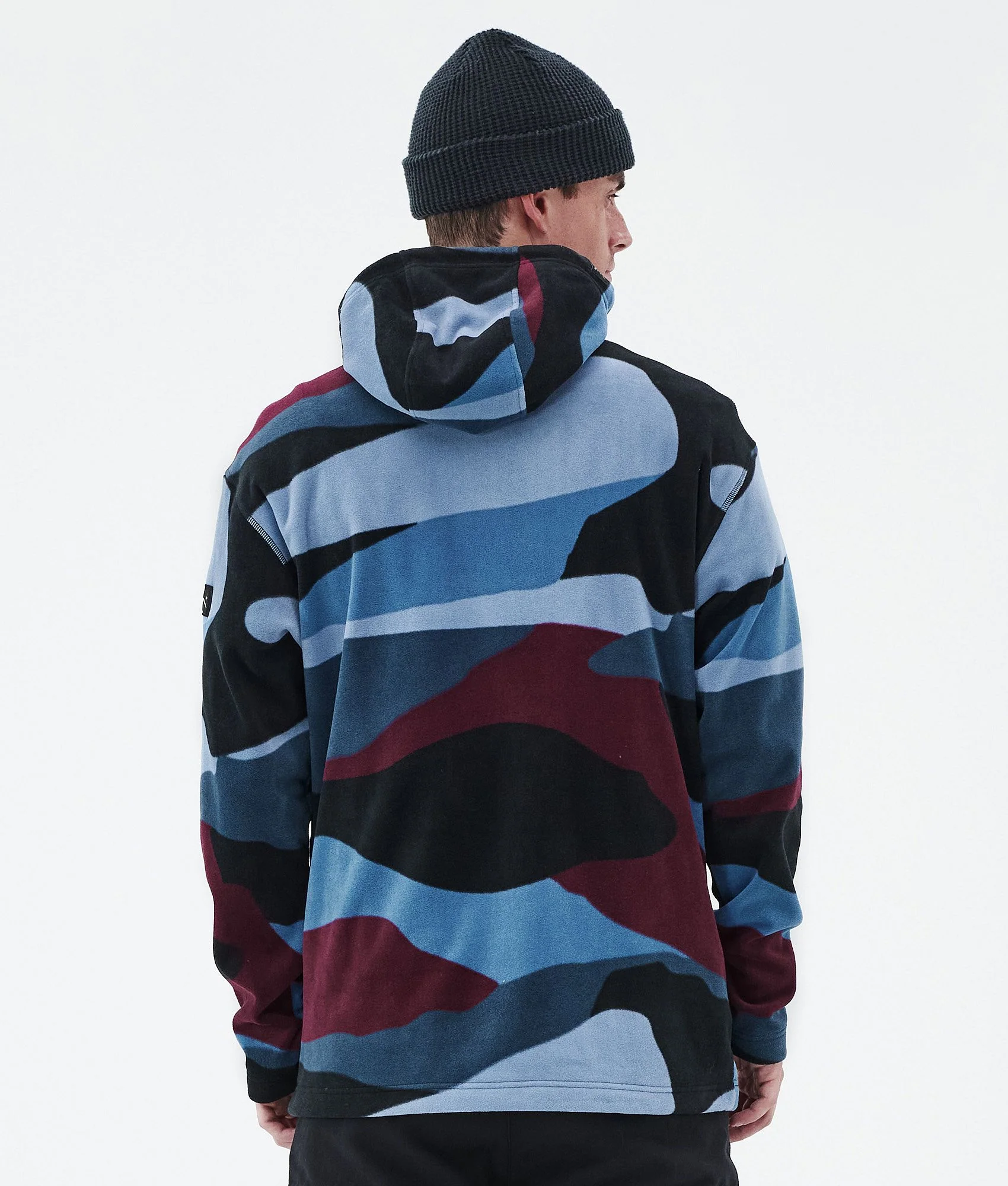 Fleece Hoodie Men Shards Burgundy Blue