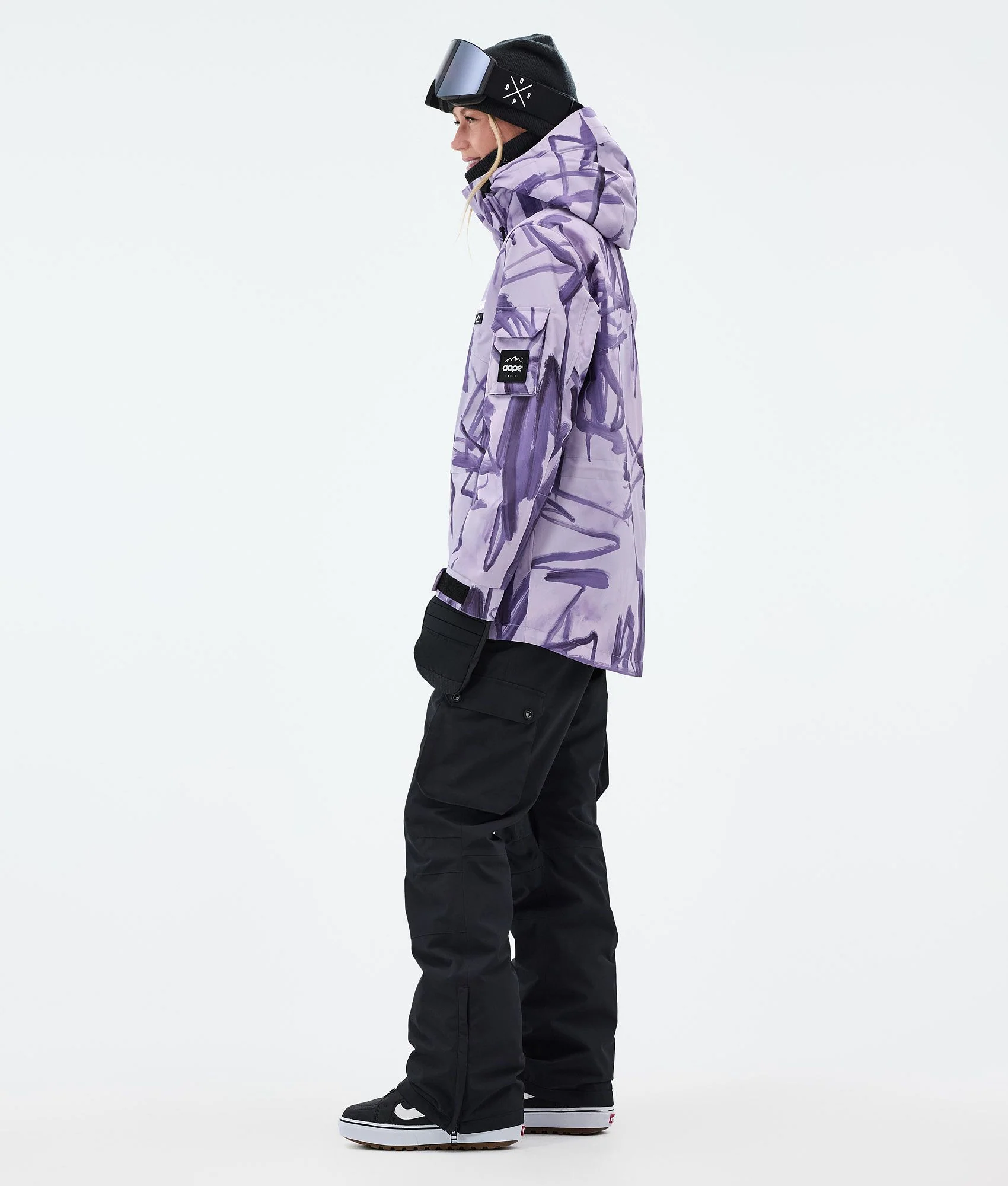 Snowboard Jacket Women Scribble Purple